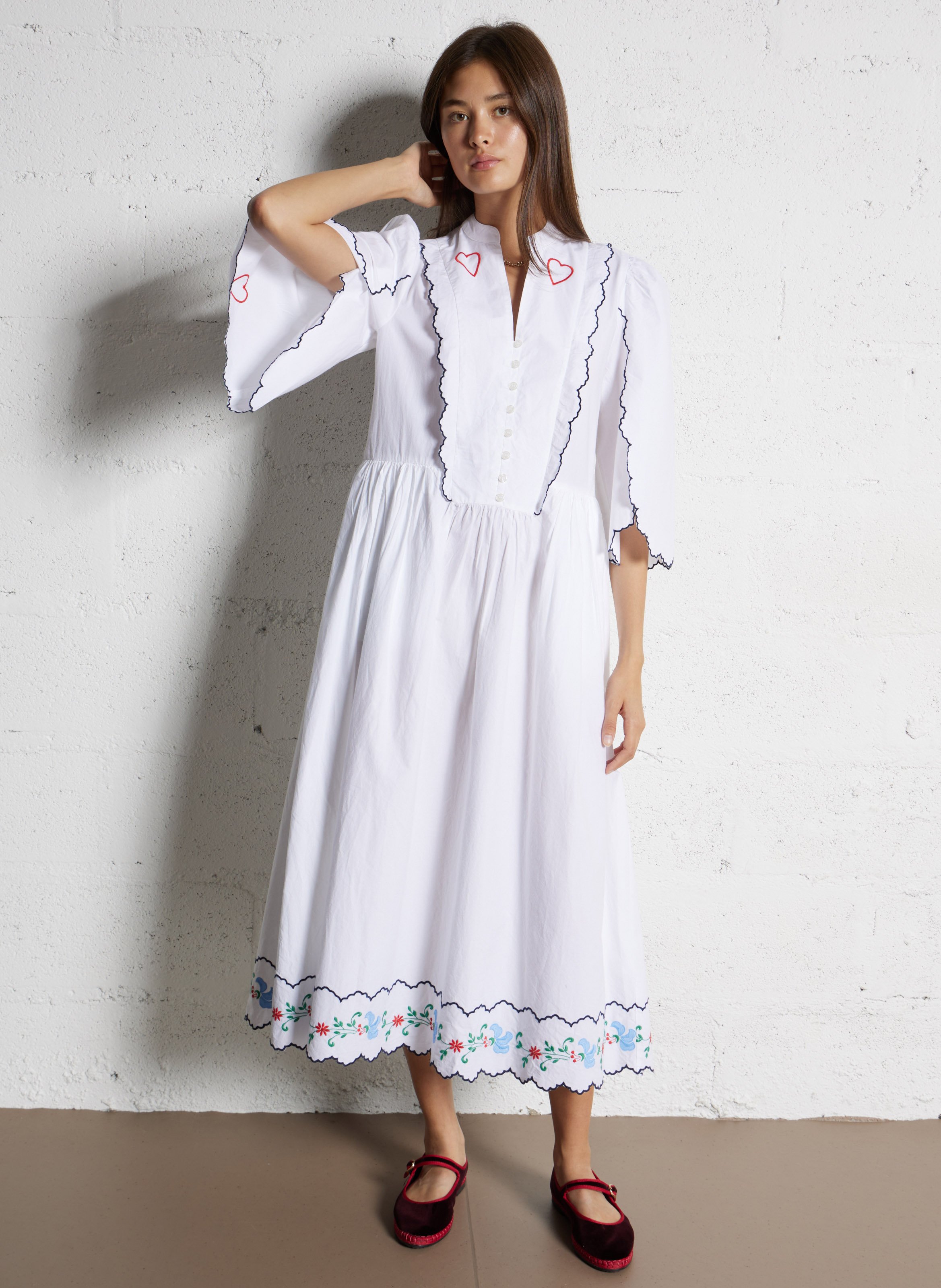 Robe longue en coton bio STELLA NOVA Blanc