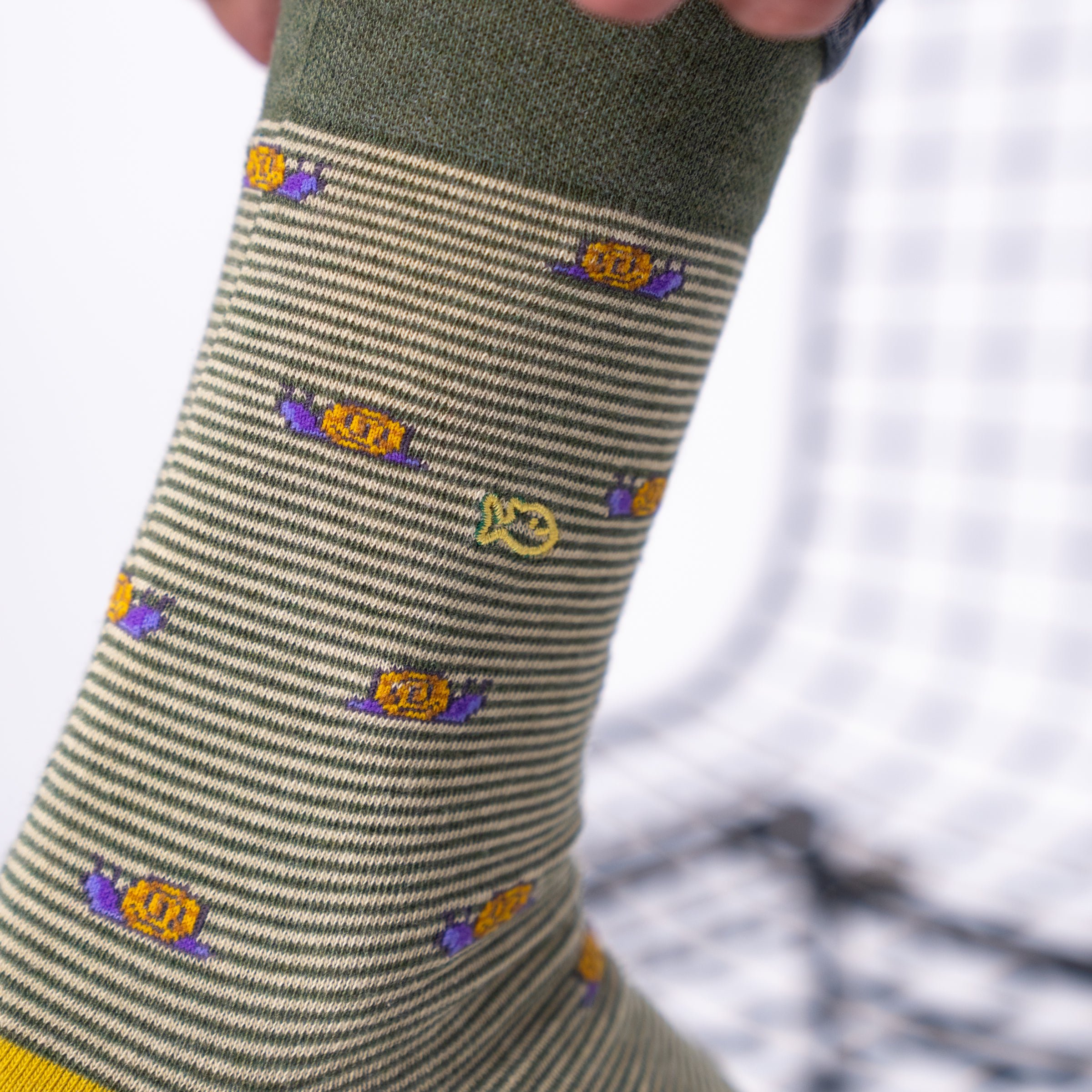 Combed Cotton Animal Socks Khaki