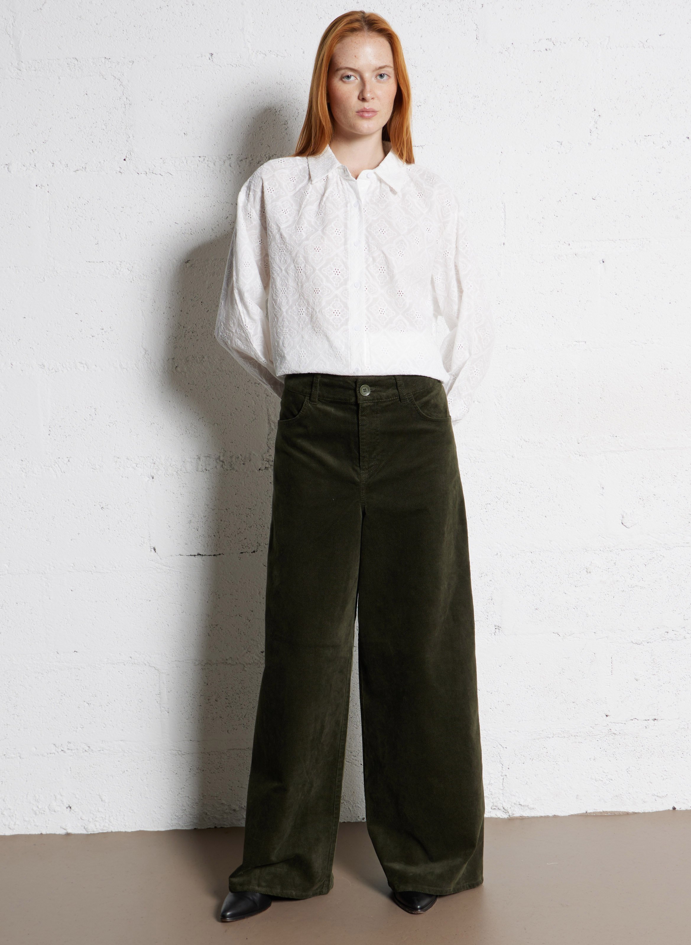 Chemise oversize col classique en coton SEE U SOON Blanc