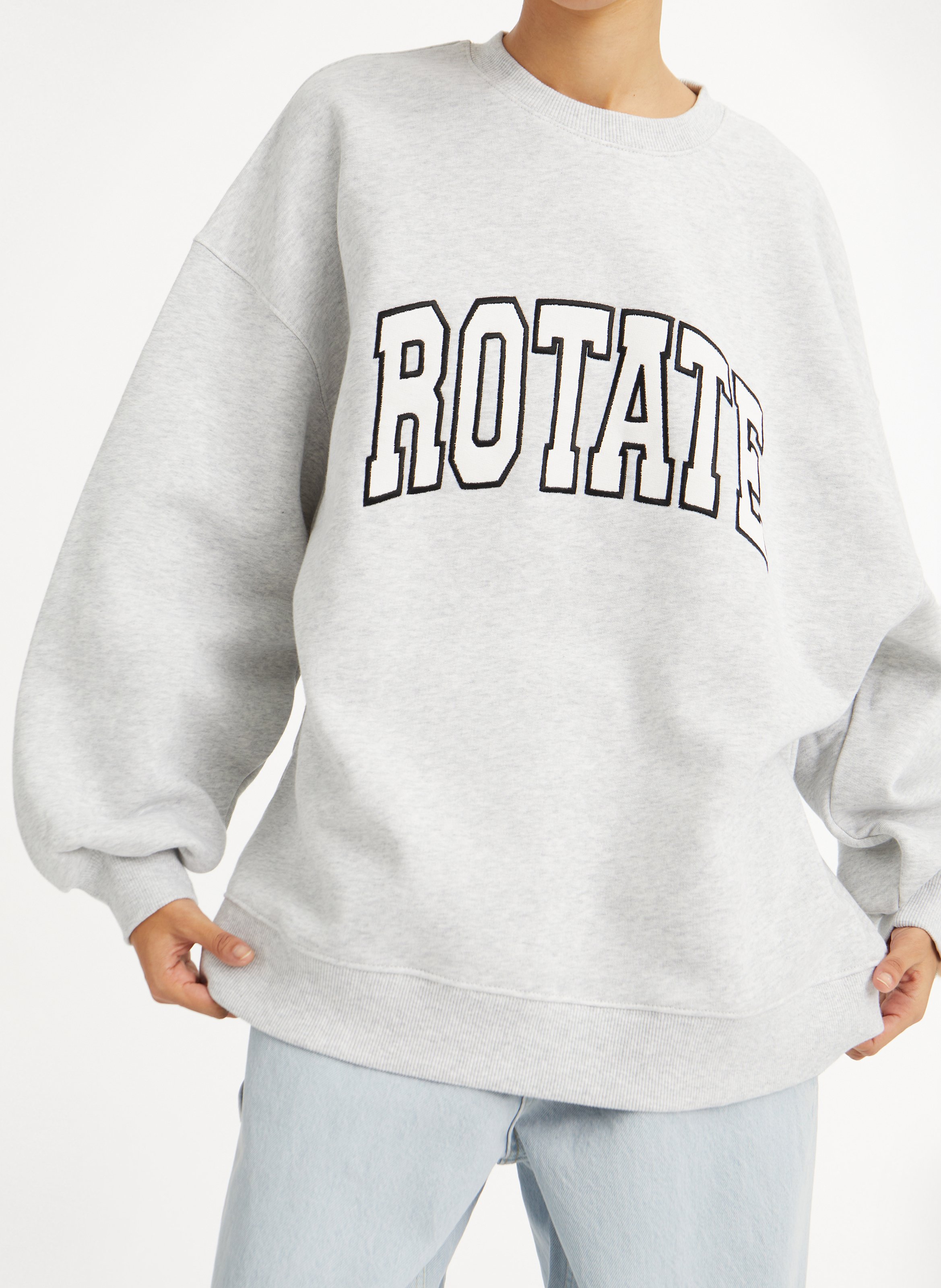 Oversized round neck sweatshirt in organic cotton ROTATE Multicolored