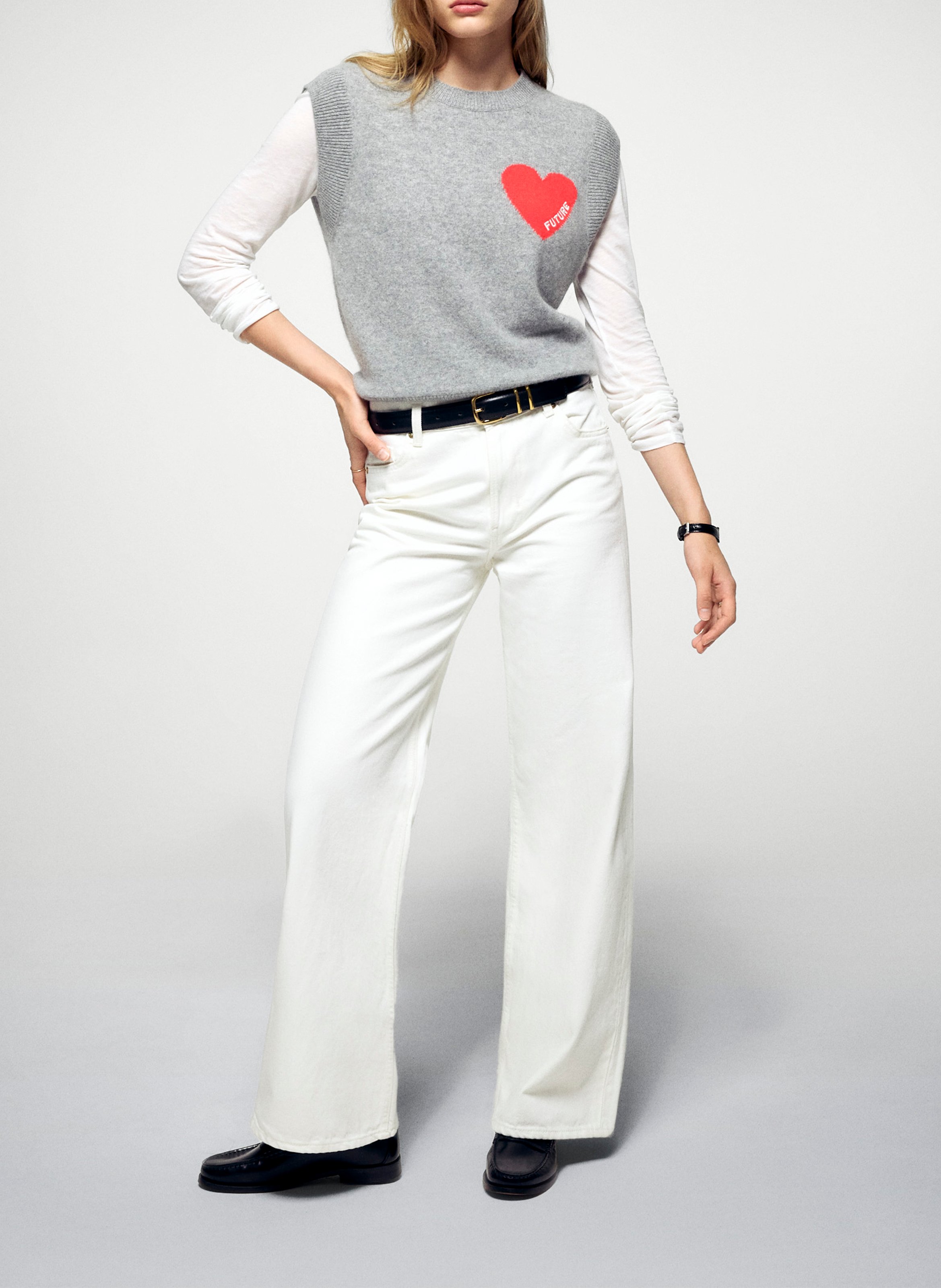 Belted cashmere sweater FROM FUTURE Grey