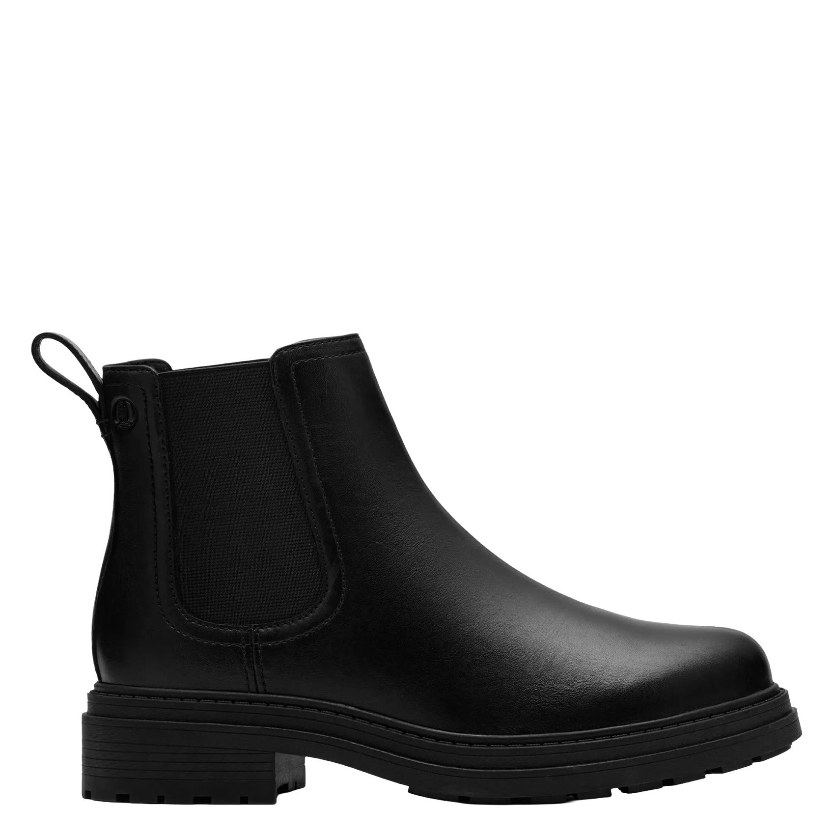 Effen leren enkellaarzen met textuur CLARKS Zwart