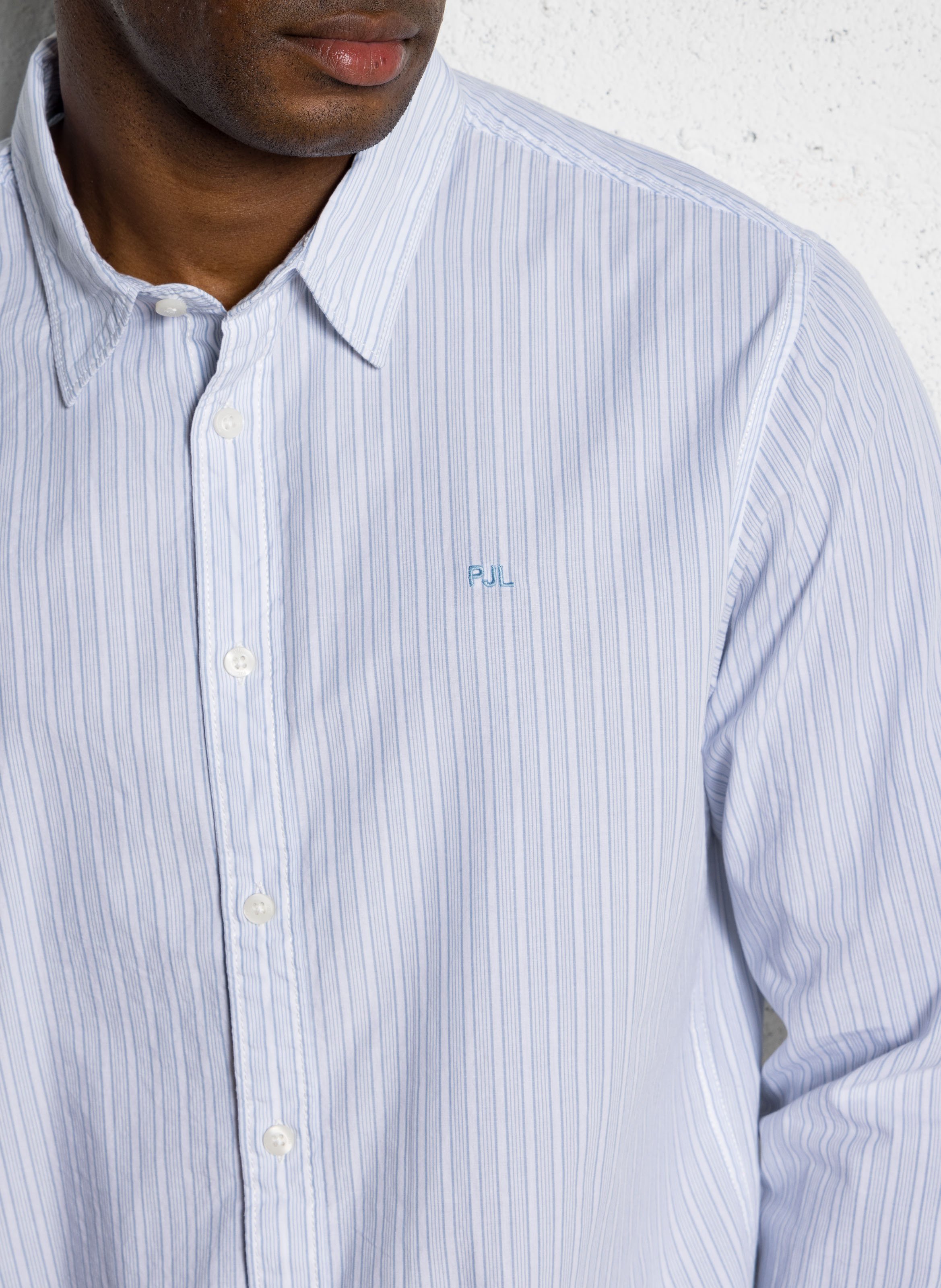 Buttoned striped decorated shirt with long sleeves PEPE JEANS Blue