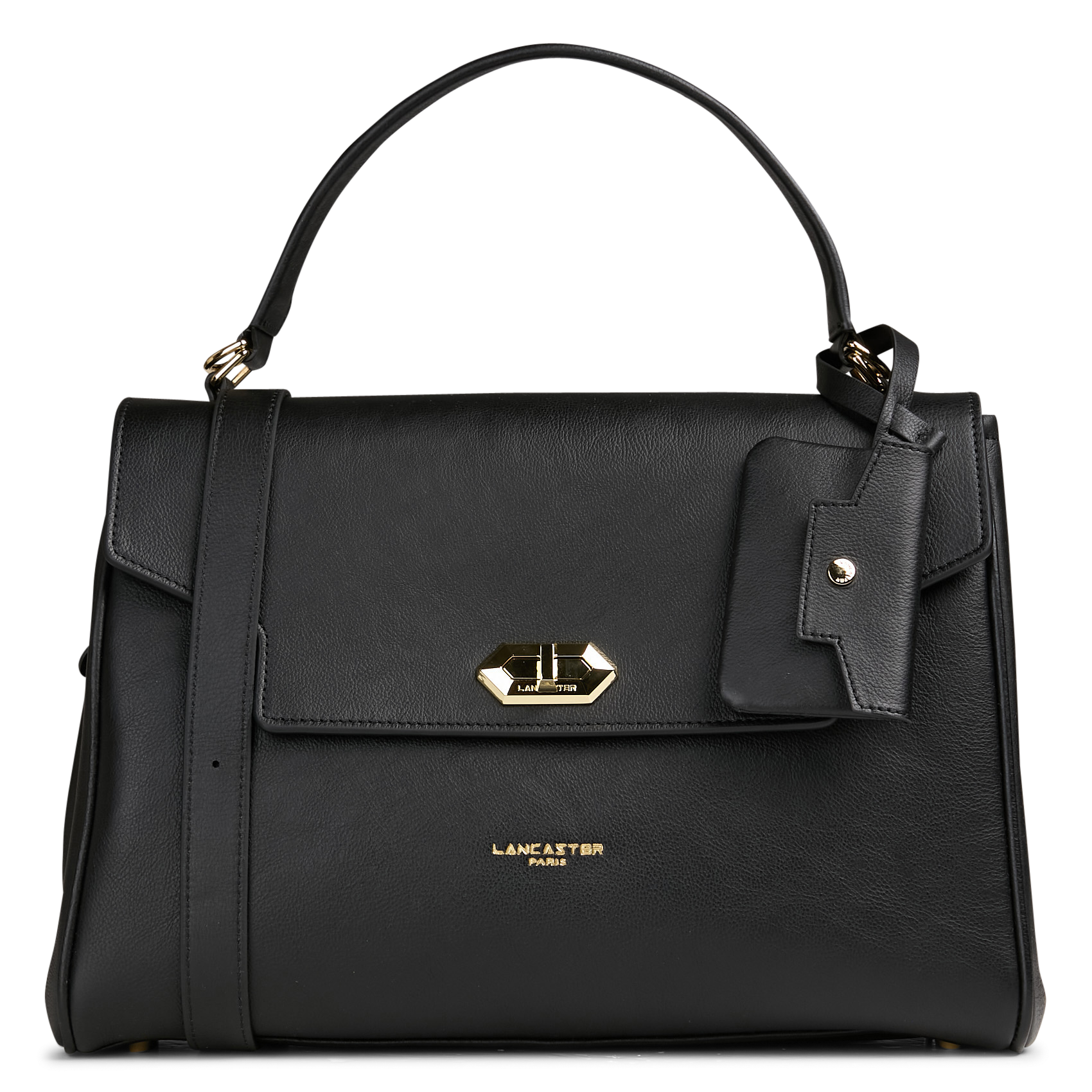 Schoudertas van effen leer LANCASTER PARIS Zwart