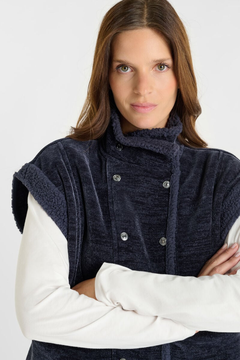 Veste sans manches LE TEMPS DES CERISES Bleu