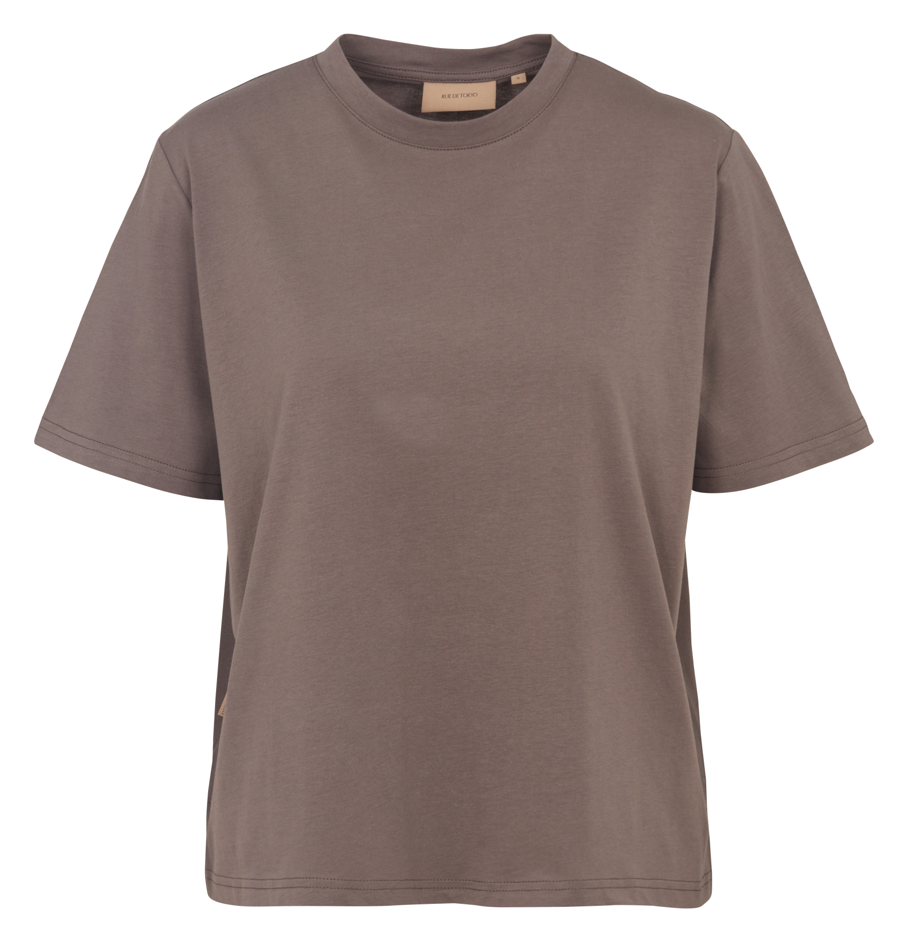 Tee-shirt droit col rond en coton RUE DE TOKYO Beige
