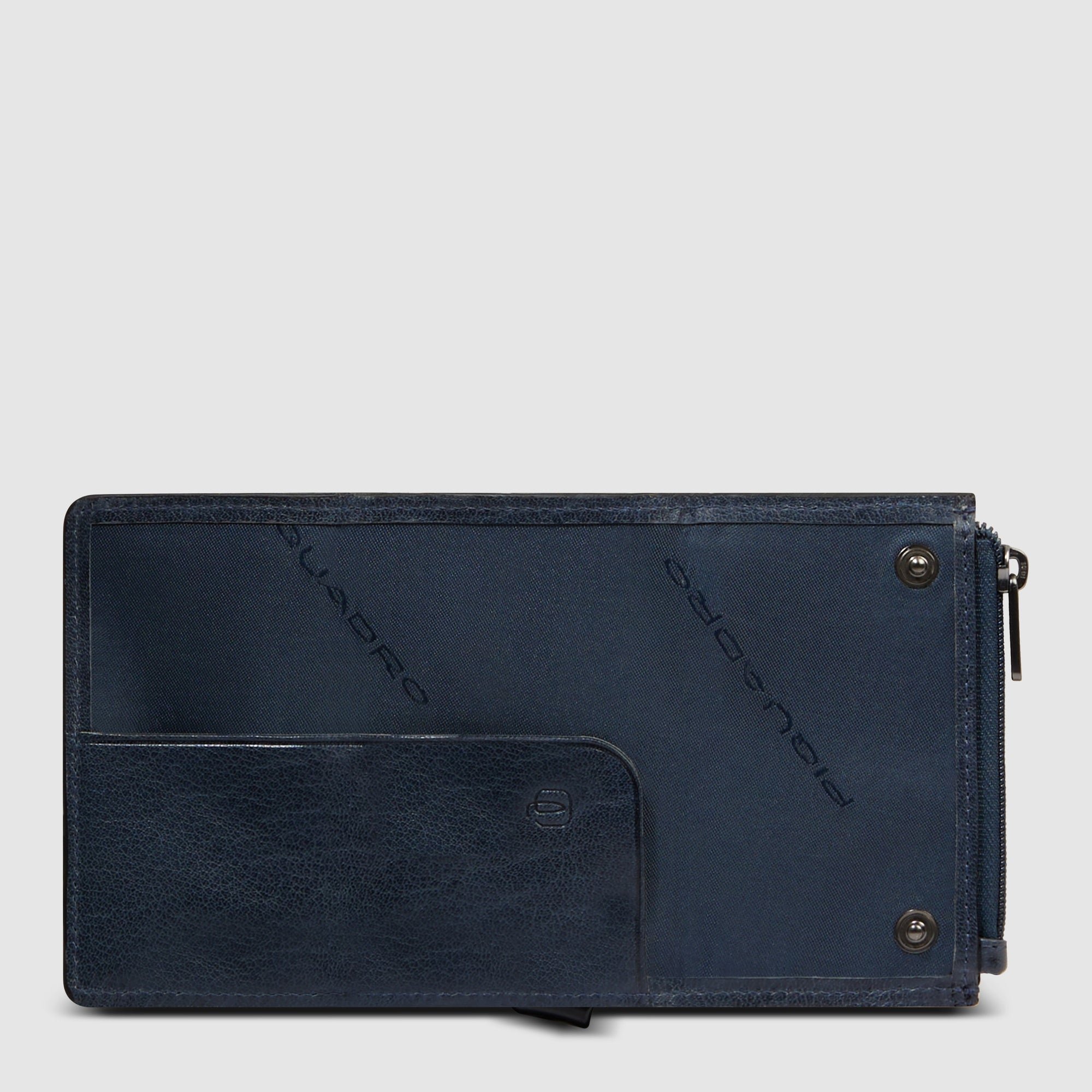 Compact wallet with pop-up card holder, coin pocket, and RFID protection PIQUADRO Grey