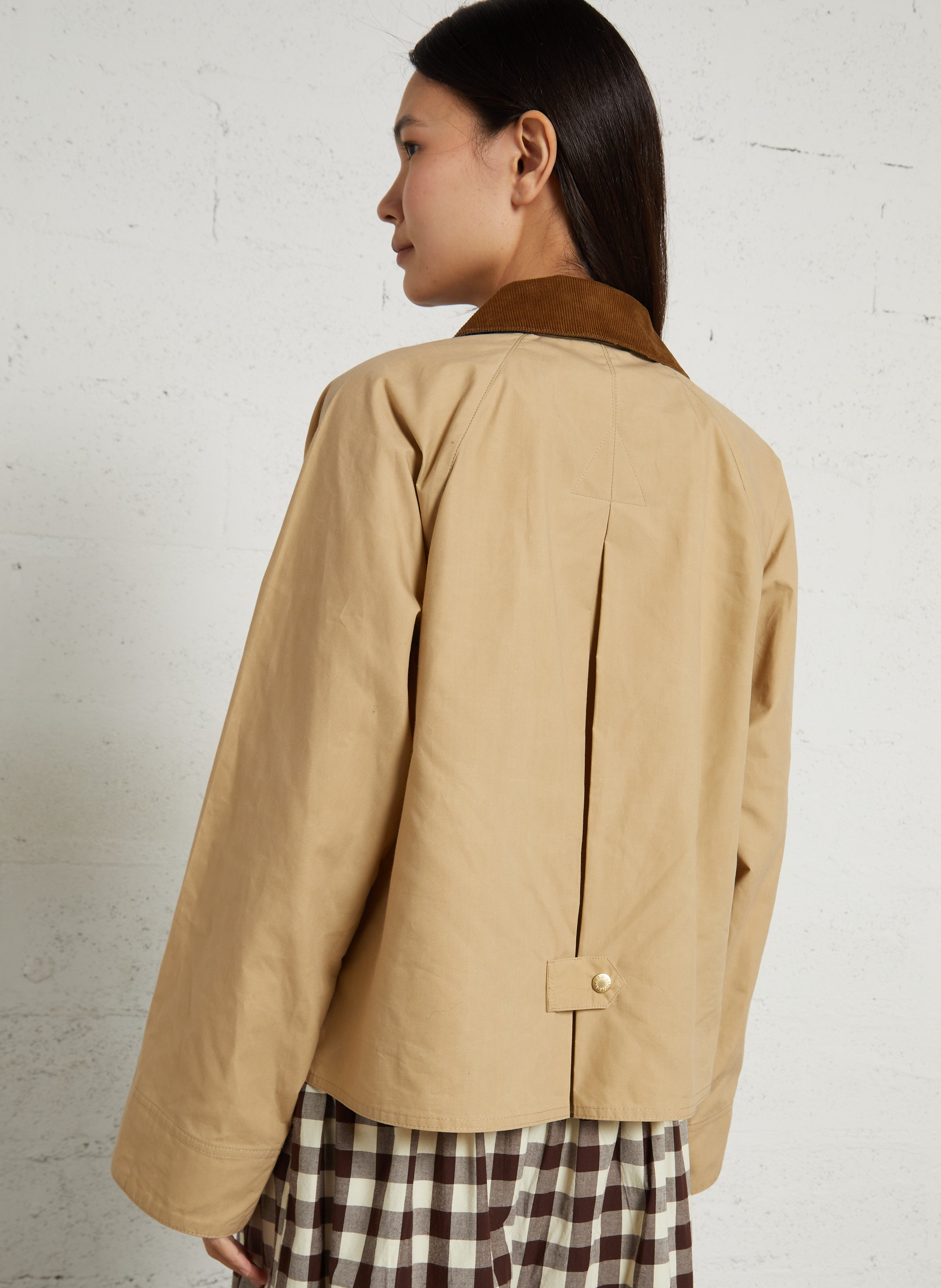 Veste droite col classique en coton BARBOUR Beige