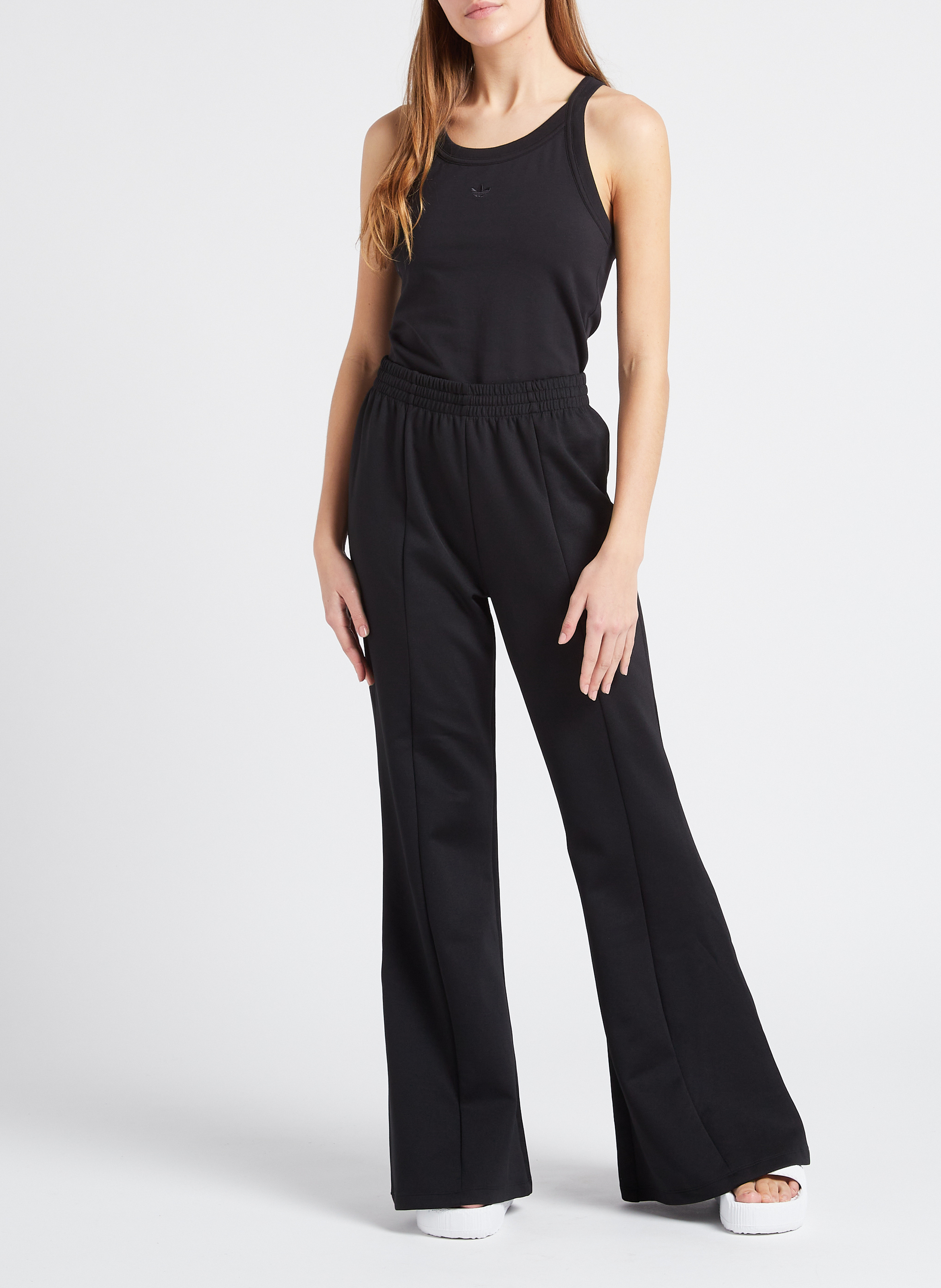 Débardeur col rond droit en coton mélangé ADIDAS Noir