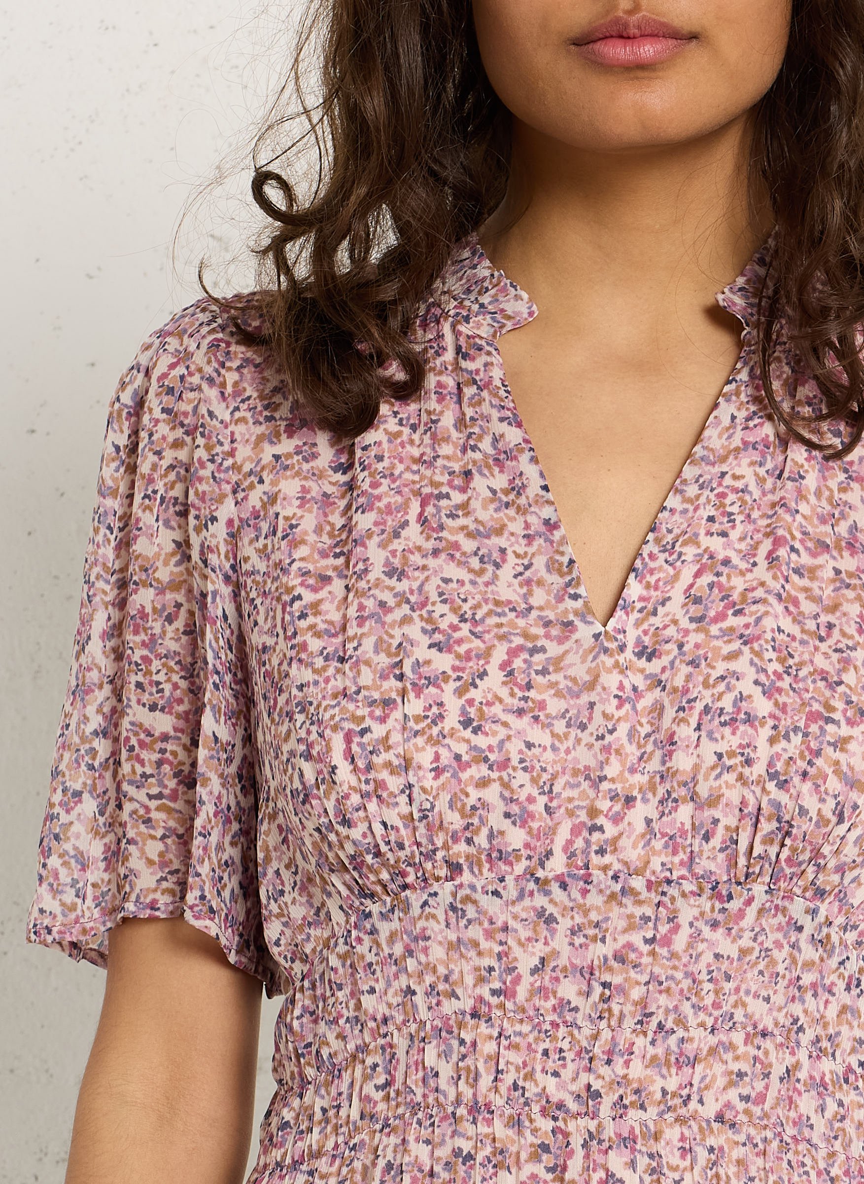 Flared V-neck maxi dress MAISON 123 Purple