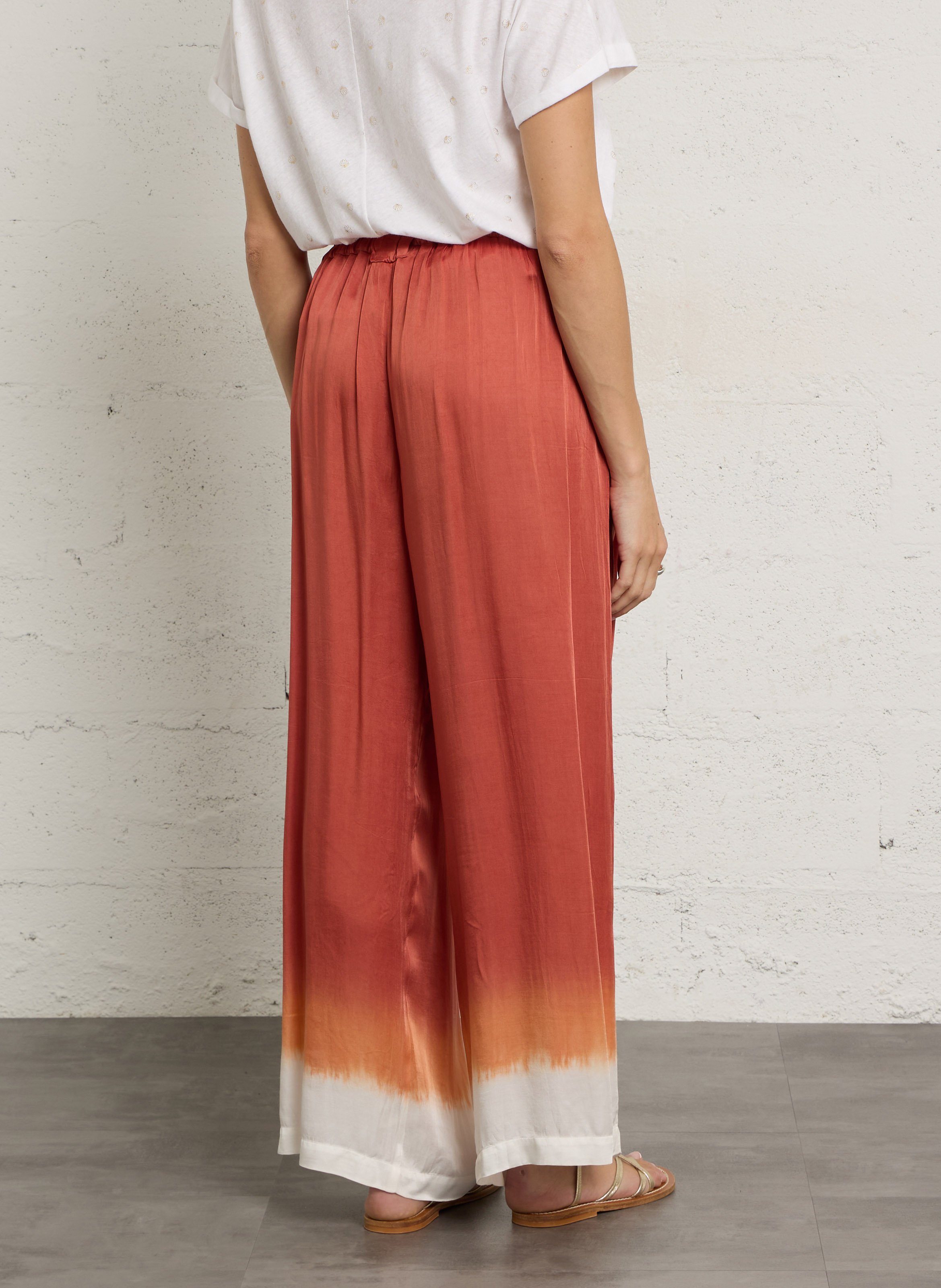 Pantalon large tie and dye BELLA JONES Orange