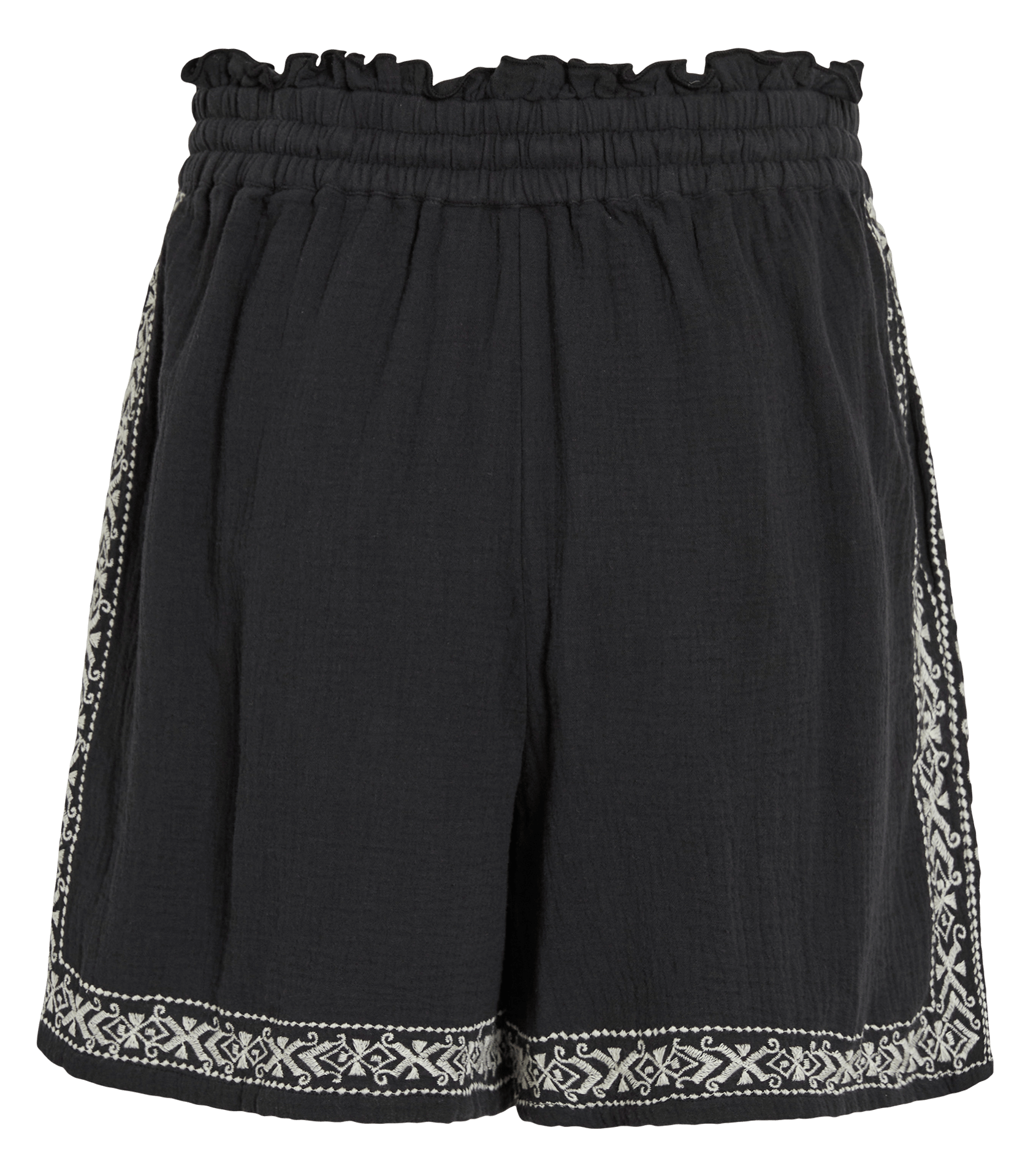 Short recto de algodón orgánico VILA Negro