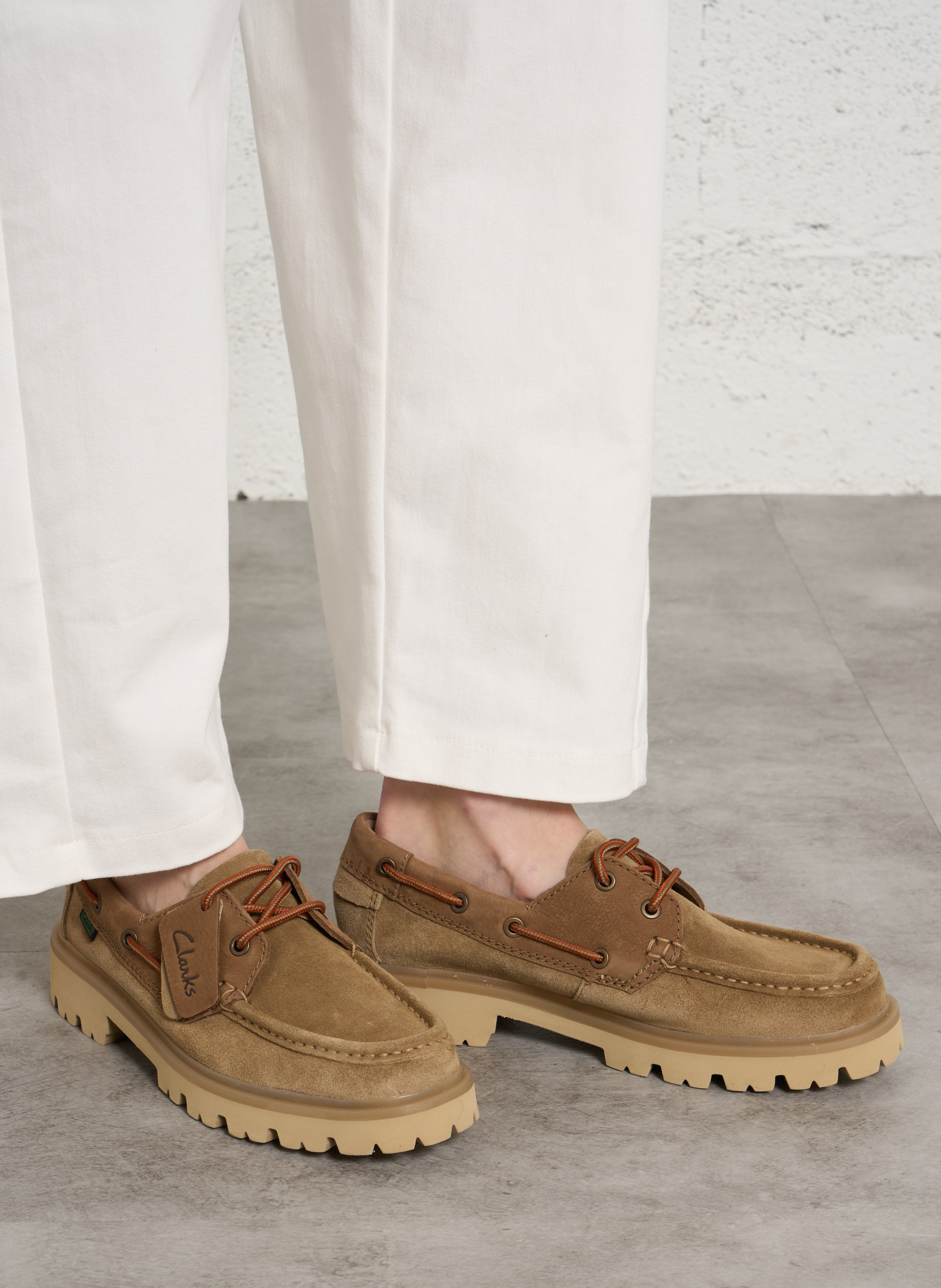 Bootschoenen van leer CLARKS Bruin