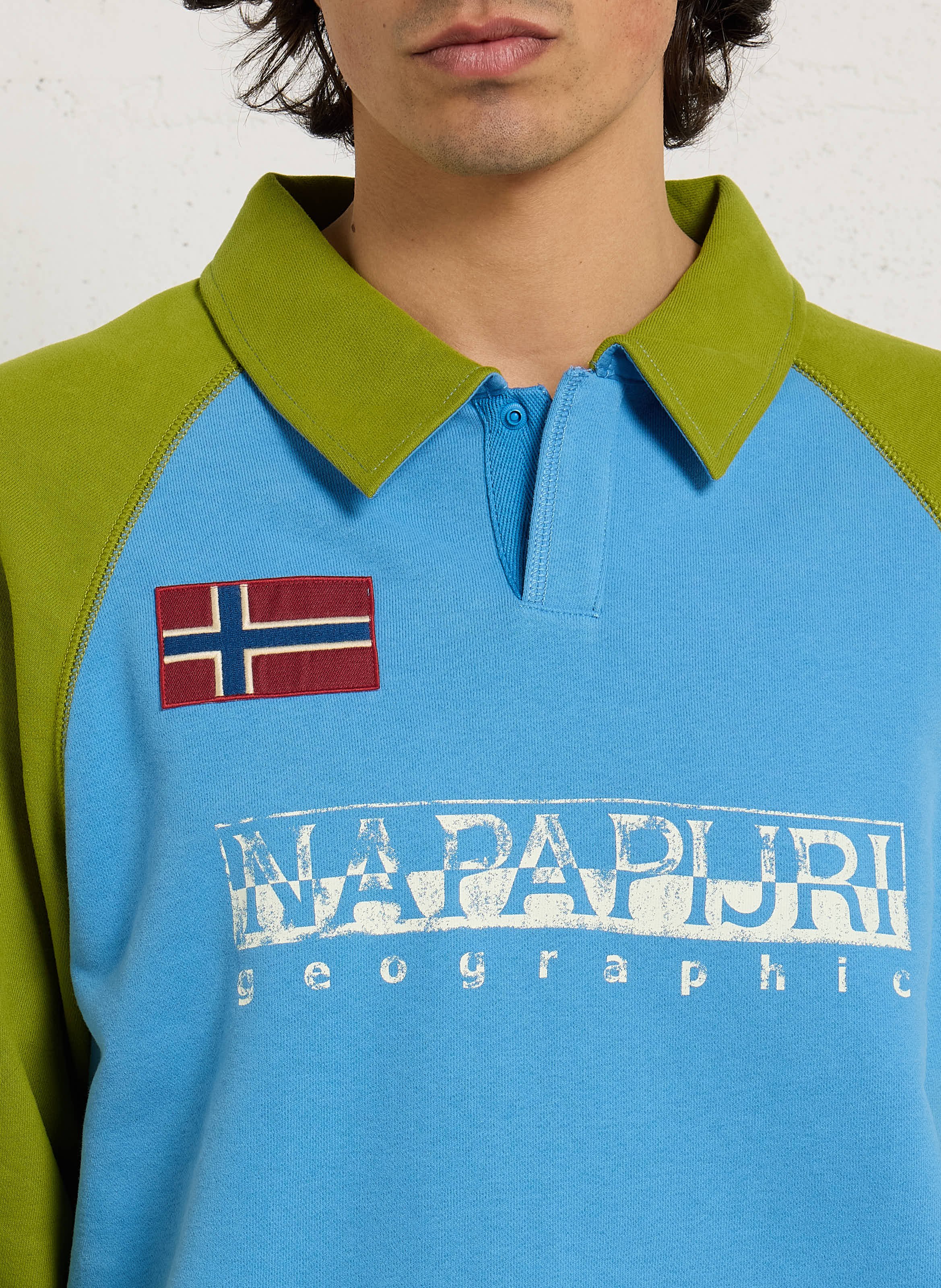 Klassischer Kragenpullover aus Baumwollmischung NAPAPIJRI Blau