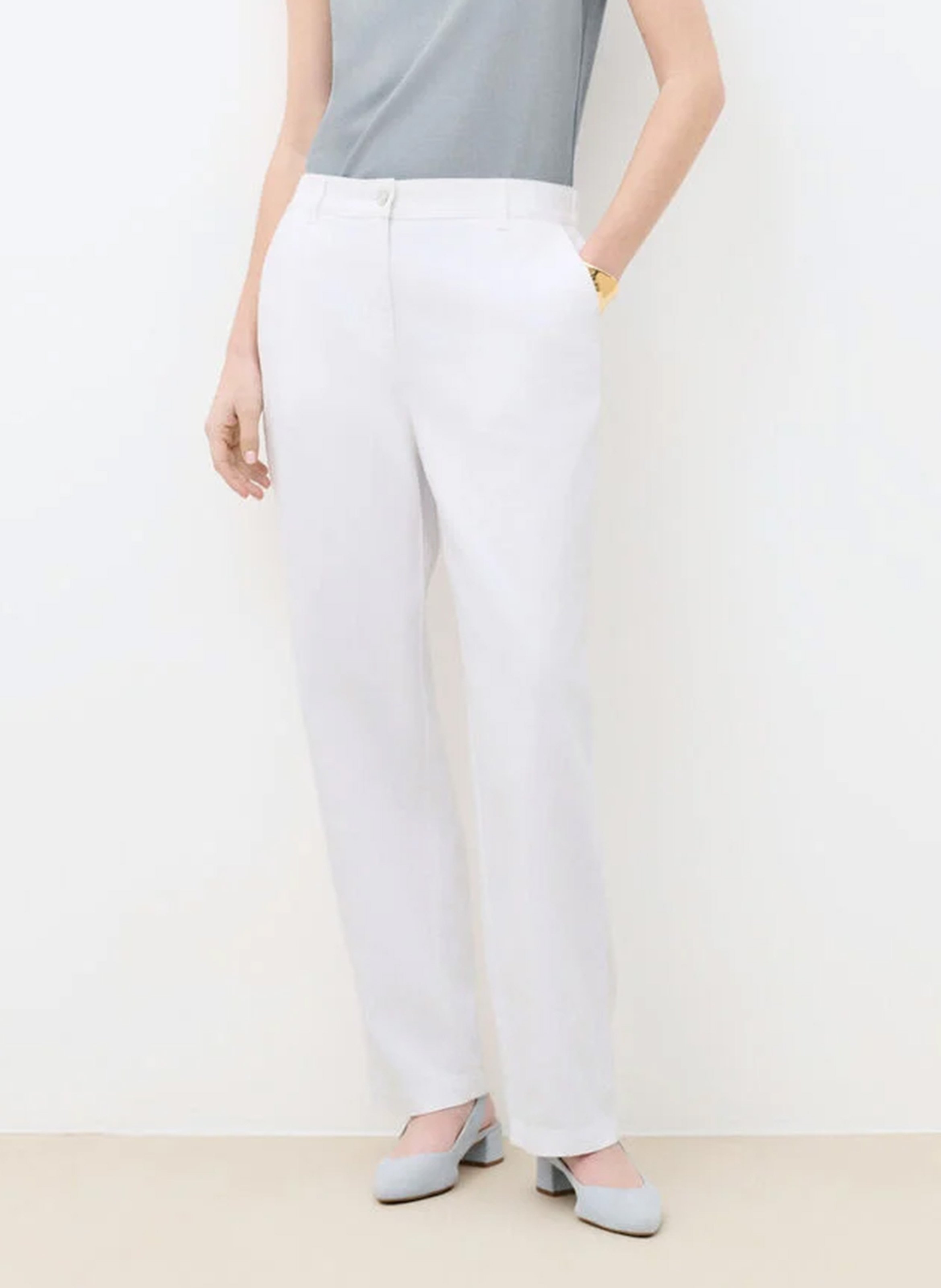 Pantalon droit en coton mélangé CAROLL Blanc