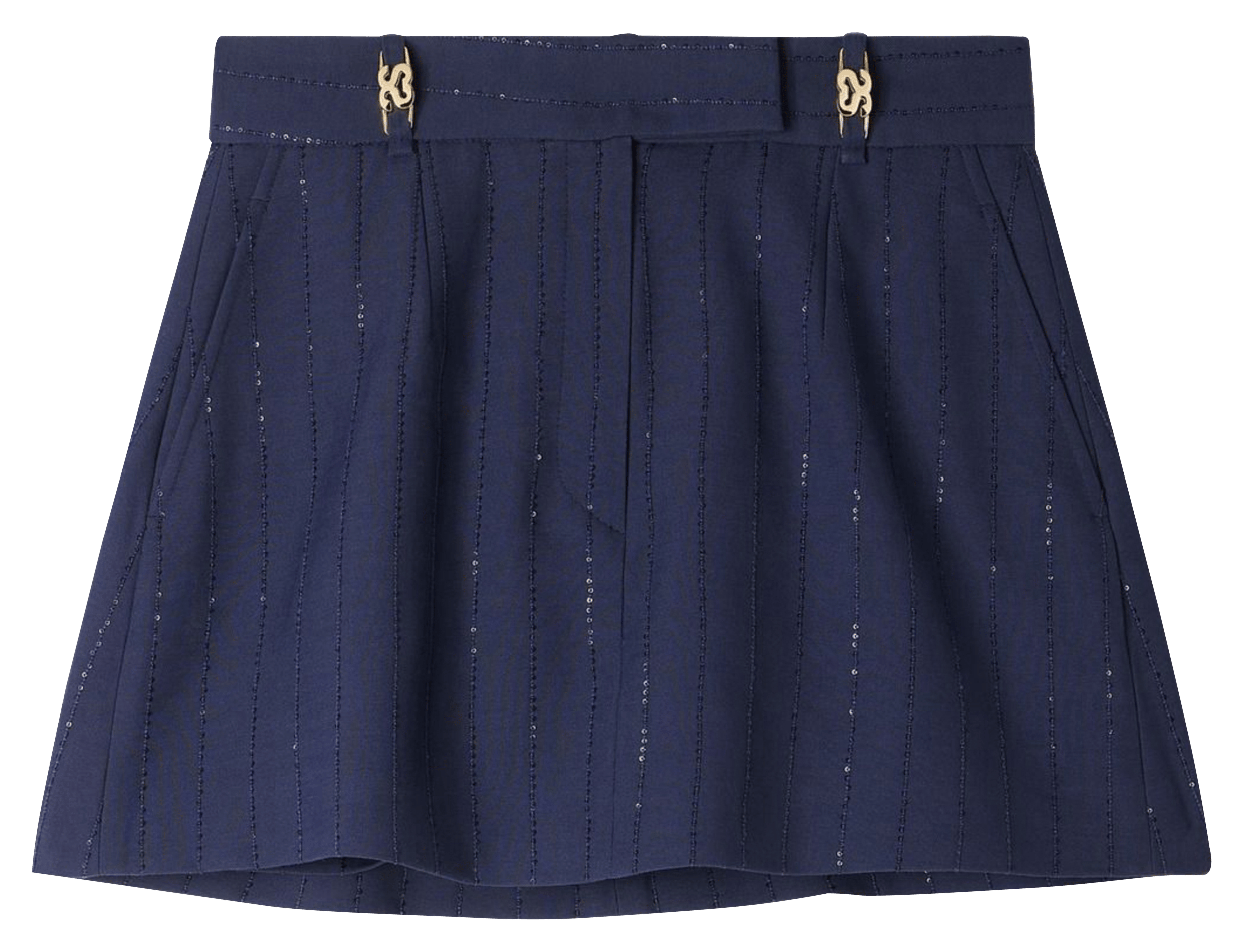 Jupe courte évasée à sequins SANDRO Blauw