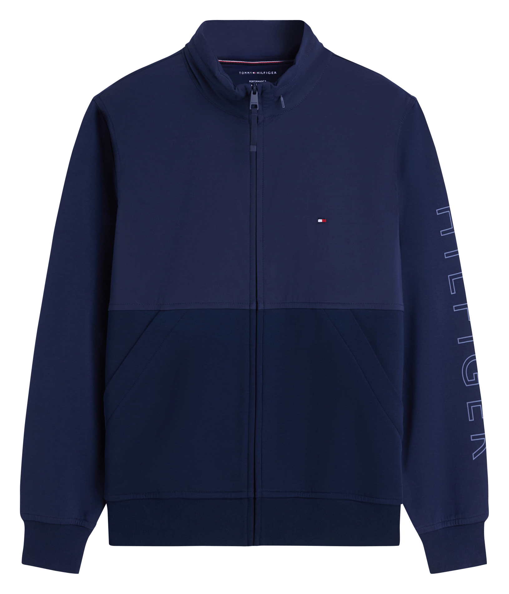 Gerader Sweatshirt mit Reißverschluss aus Baumwollmischung TOMMY HILFIGER Blau