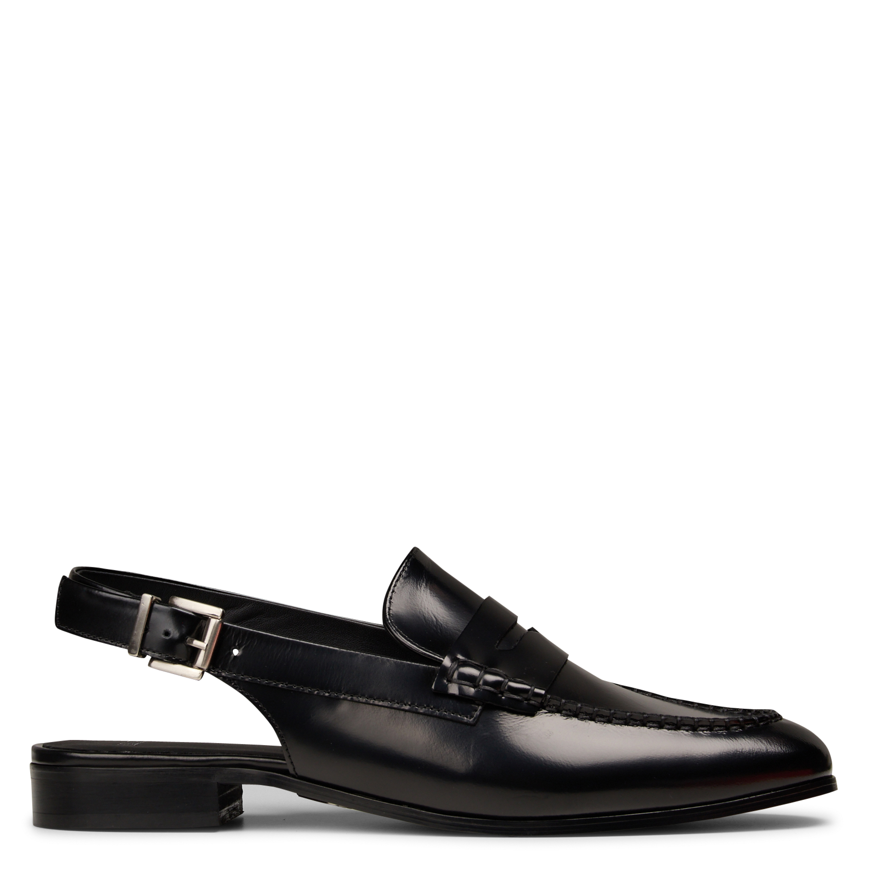 Slingback-Mokassins aus glattem Leder IKKS Schwarz