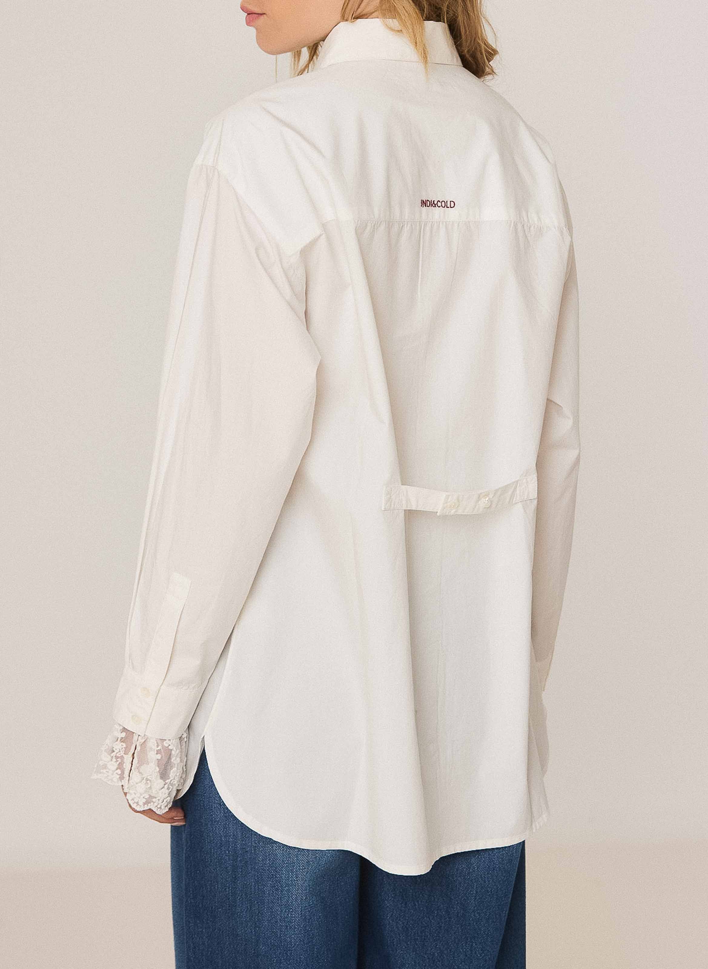 Oversized cotton shirt INDI & COLD White