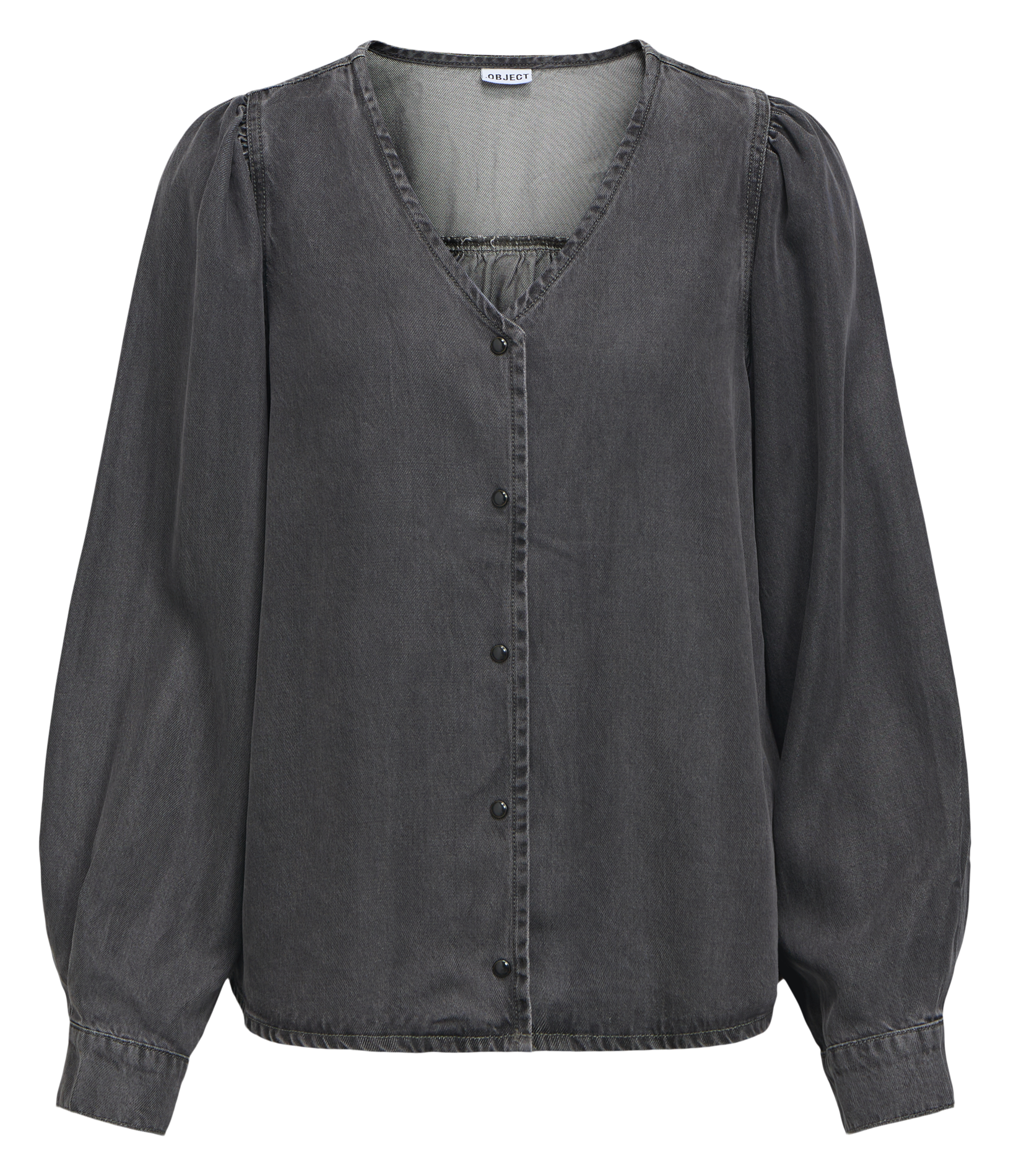Loose-fitting V-neck blouse OBJECT Black