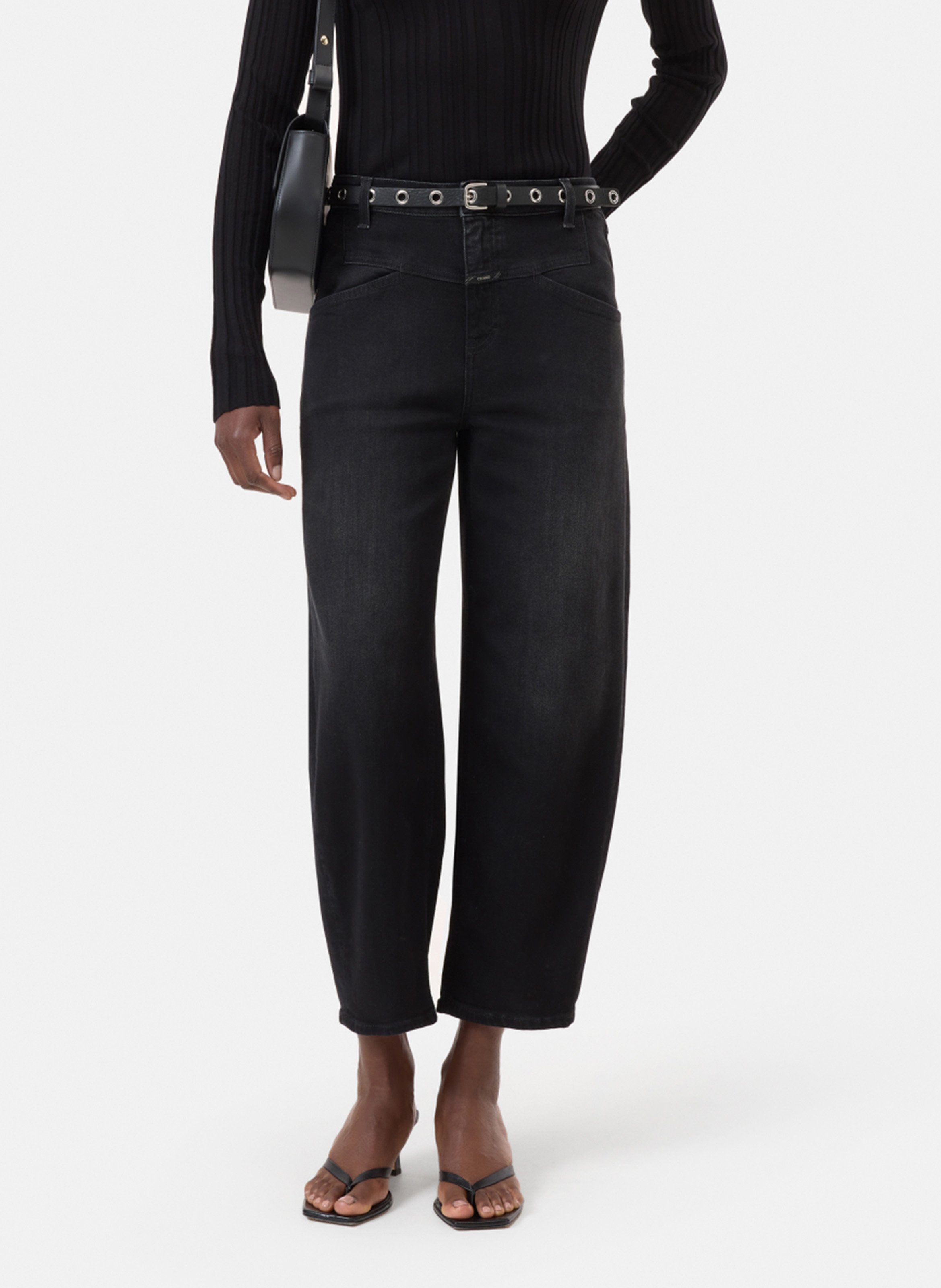 Cotton-blend straight-leg jeans CLOSED Grey