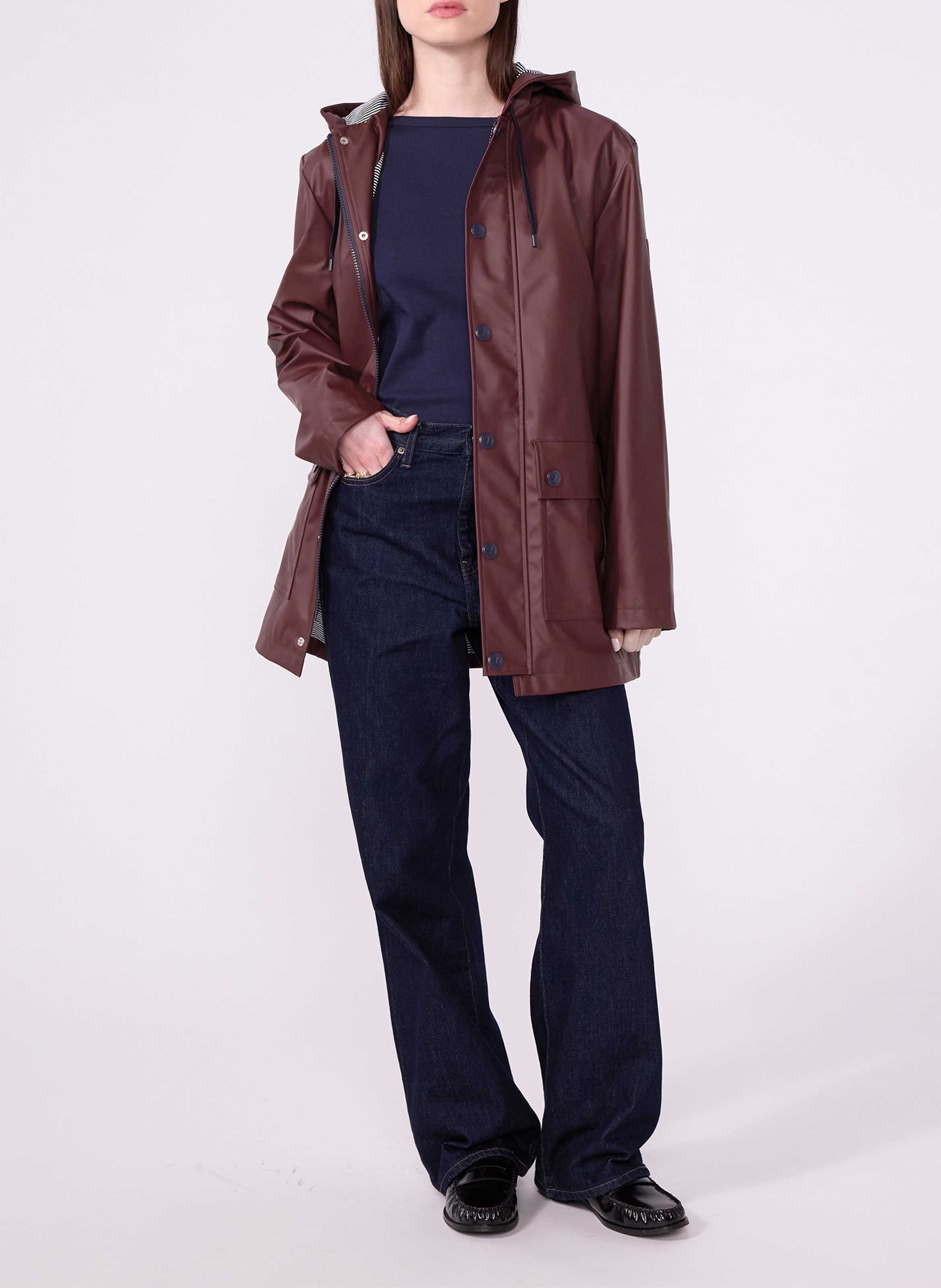 Straight-cut hooded parka PETIT BATEAU Brown