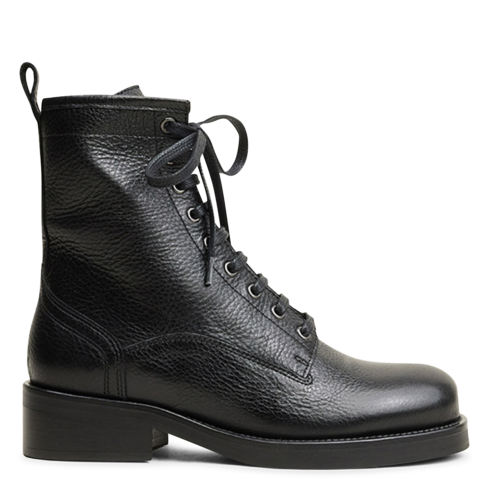 Lace-up leather ankle boots JONAK Black