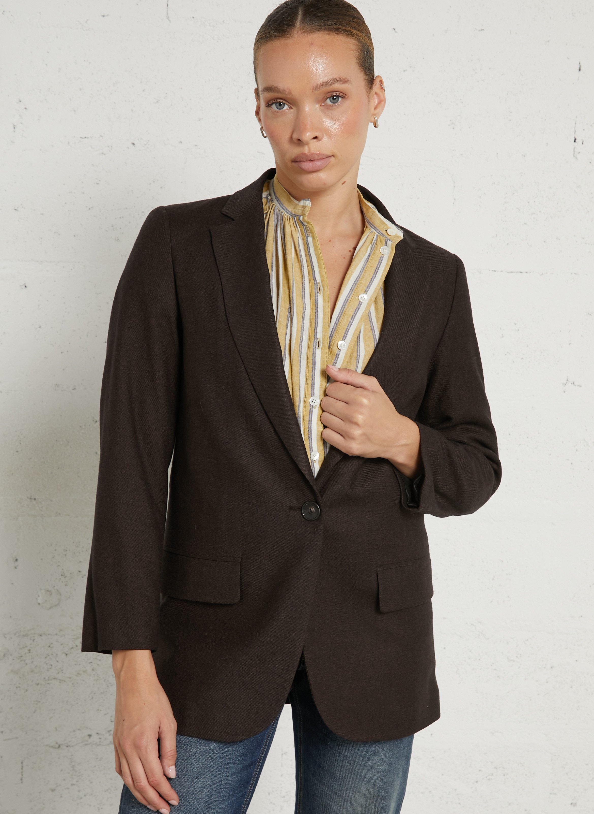 Veste blazer droit  DIEGA Marron