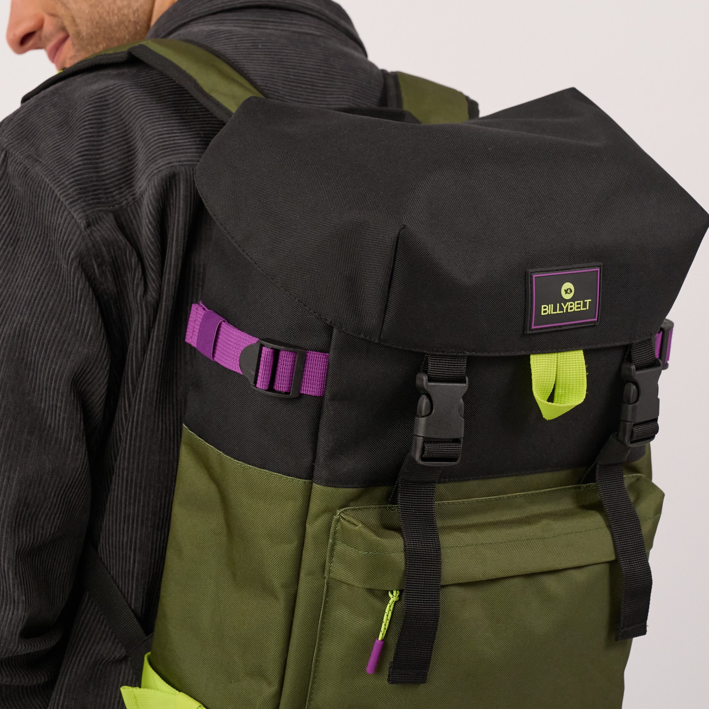 Recycled polyester backpack | Khaki BILLYBELT Men