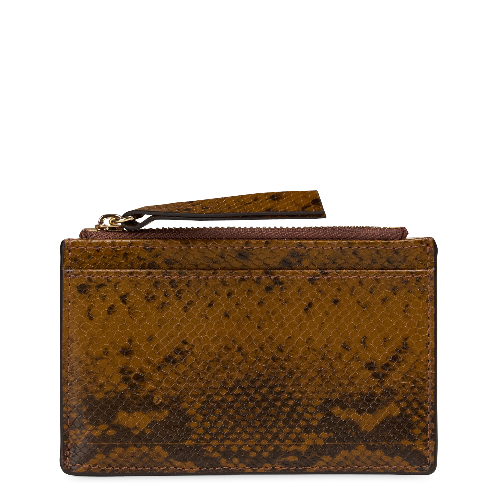 Porte carte imprimé en cuir MAISON 123 Beige