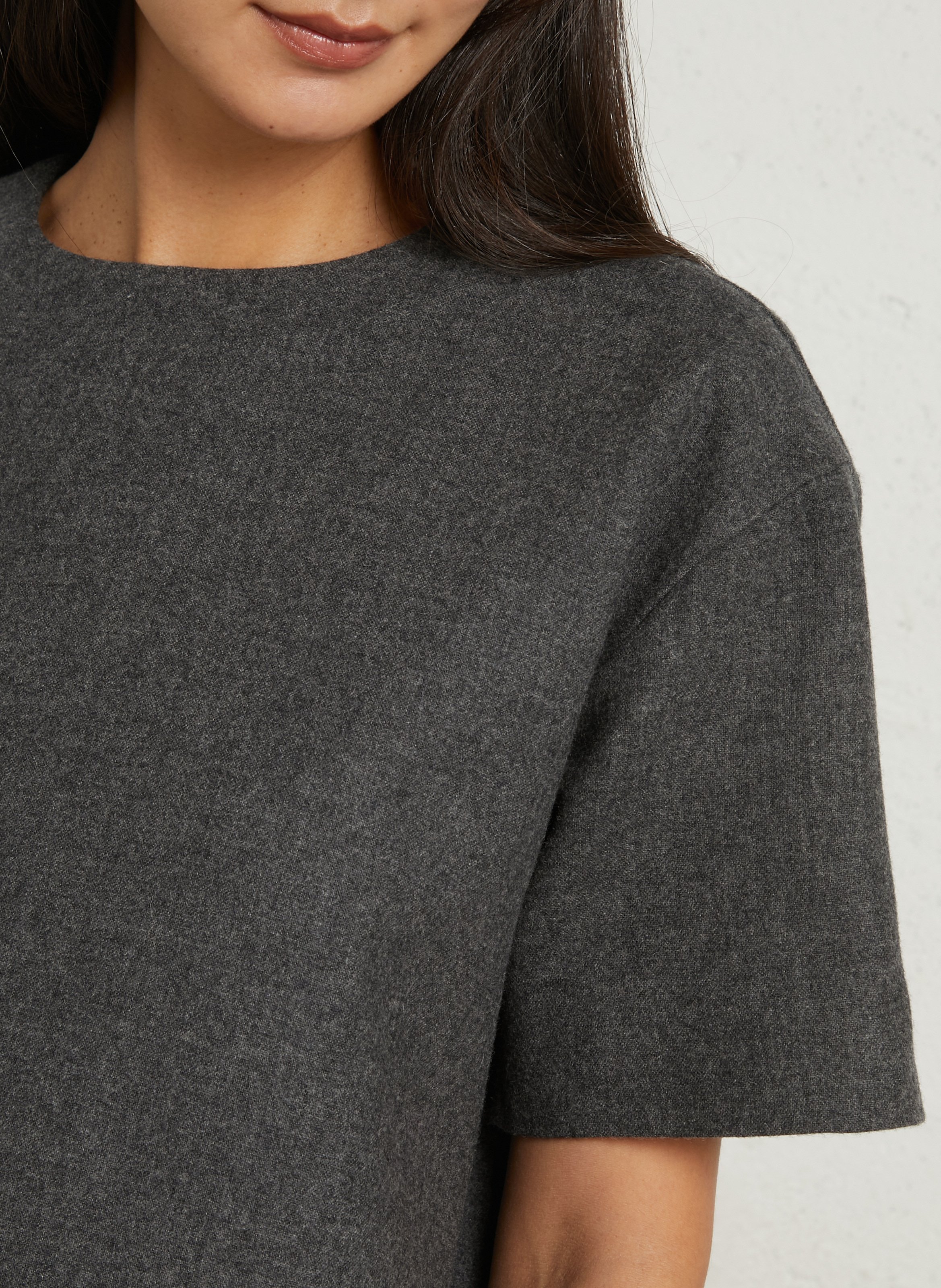 Short-sleeved wool blend top BELLEPIECE Grey