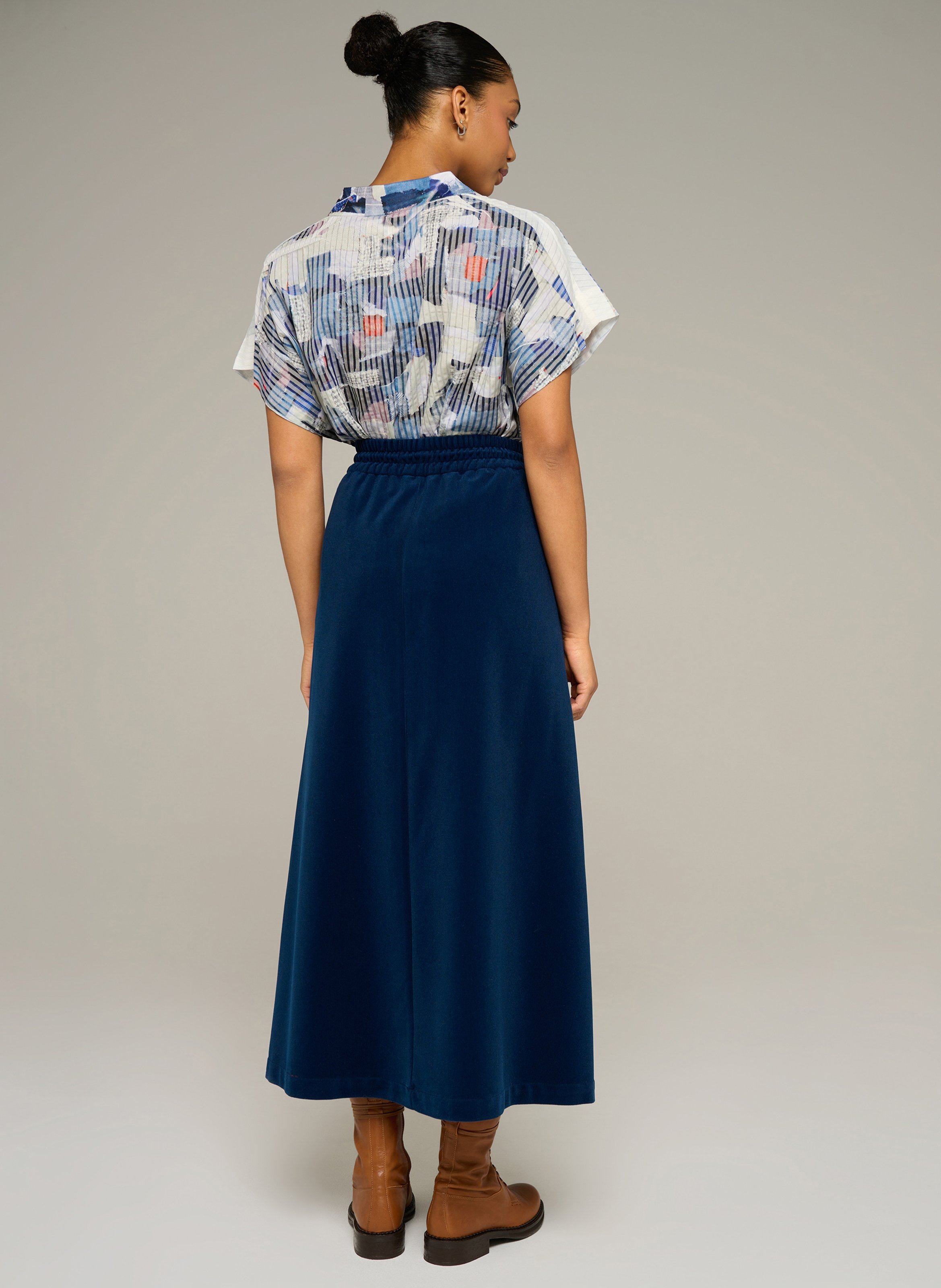Long flared corduroy skirt COTELAC ACOTE Blue