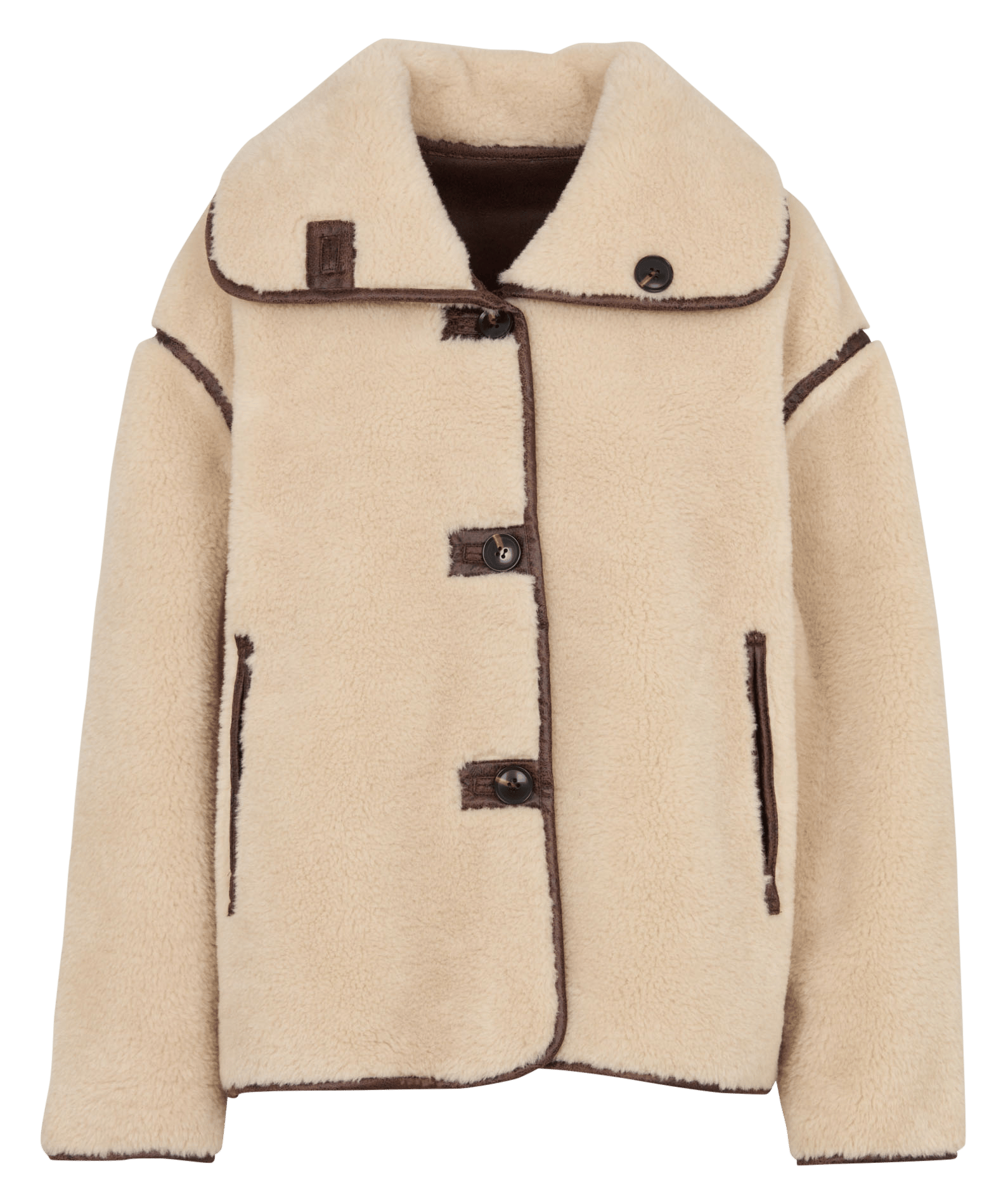 Manteau droit effet fourrure SUD EXPRESS Marron
