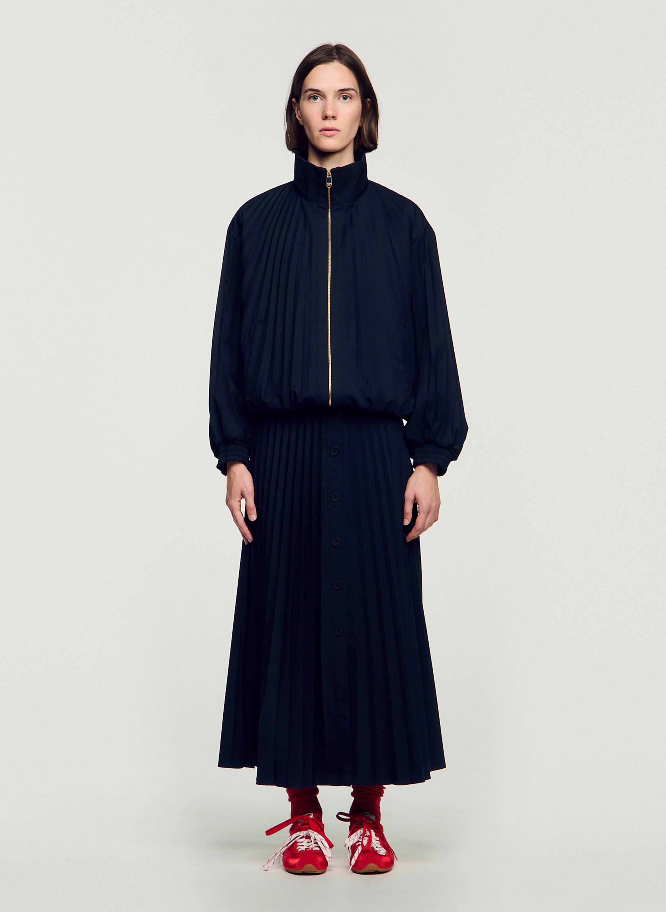 Oversize-Jacke mit Falten SANDRO Blau