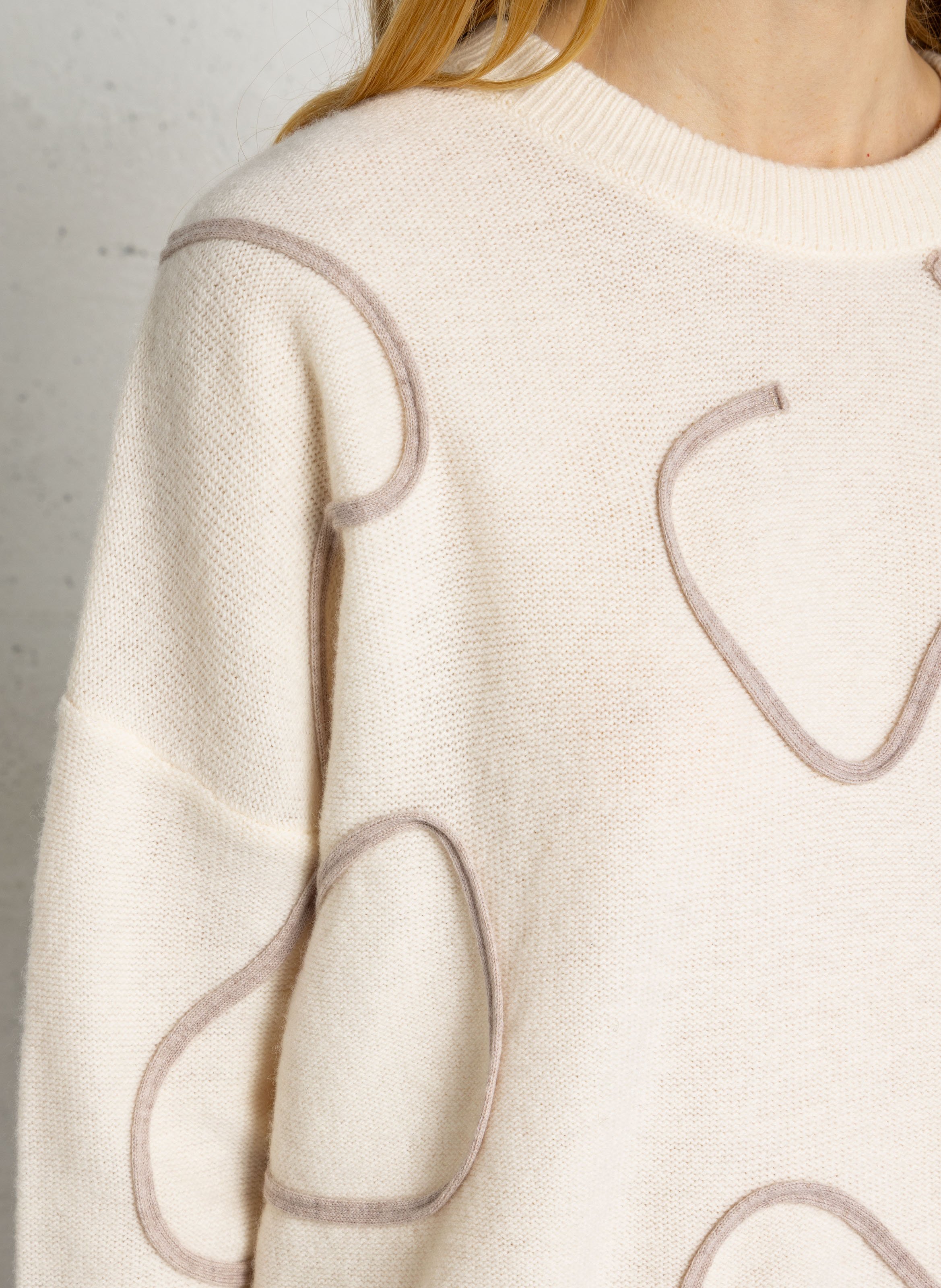 Round-neck wool sweater BERENICE White