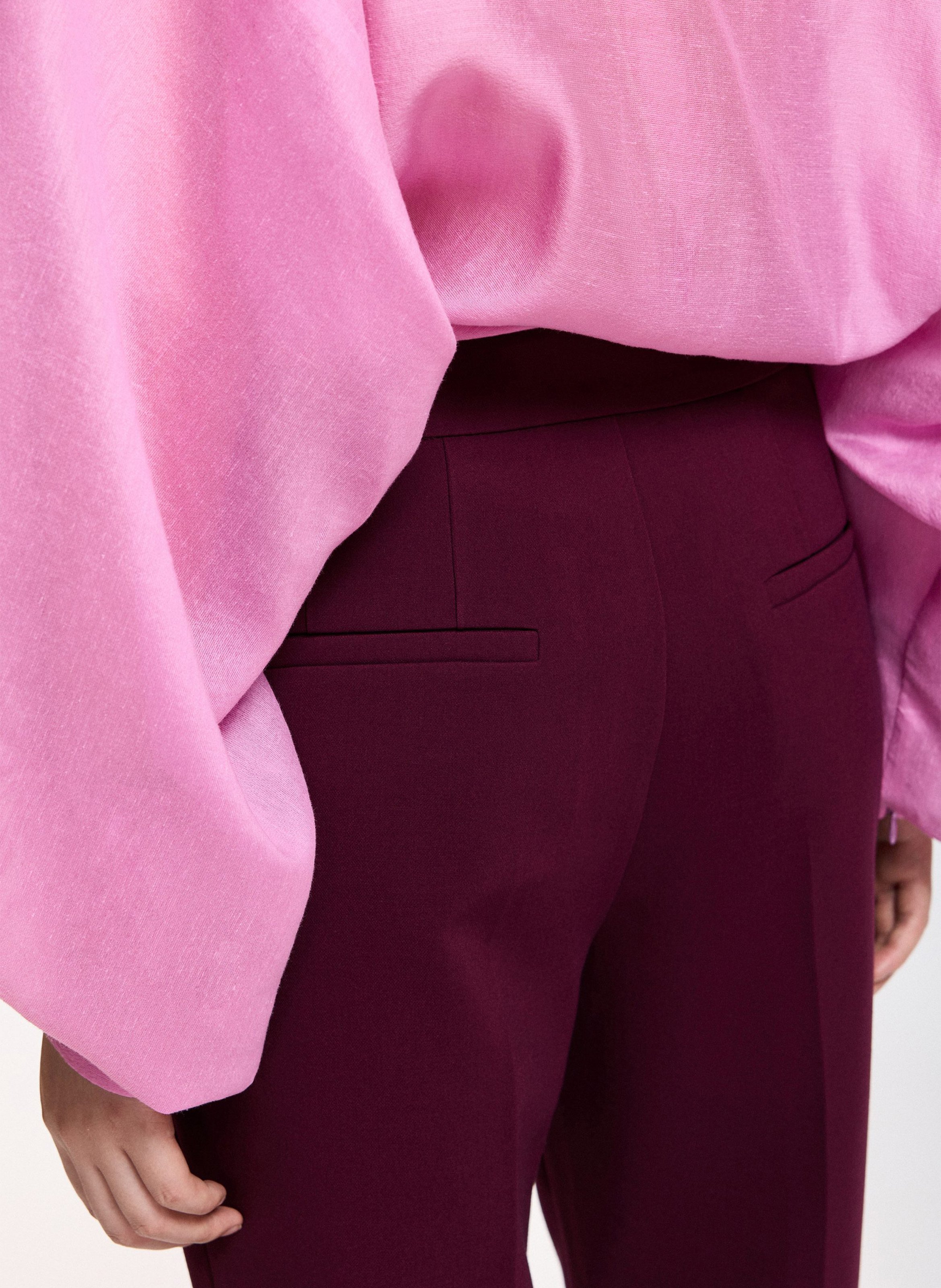 Pantalon évasé taille haute ESSENTIEL ANTWERP Rouge
