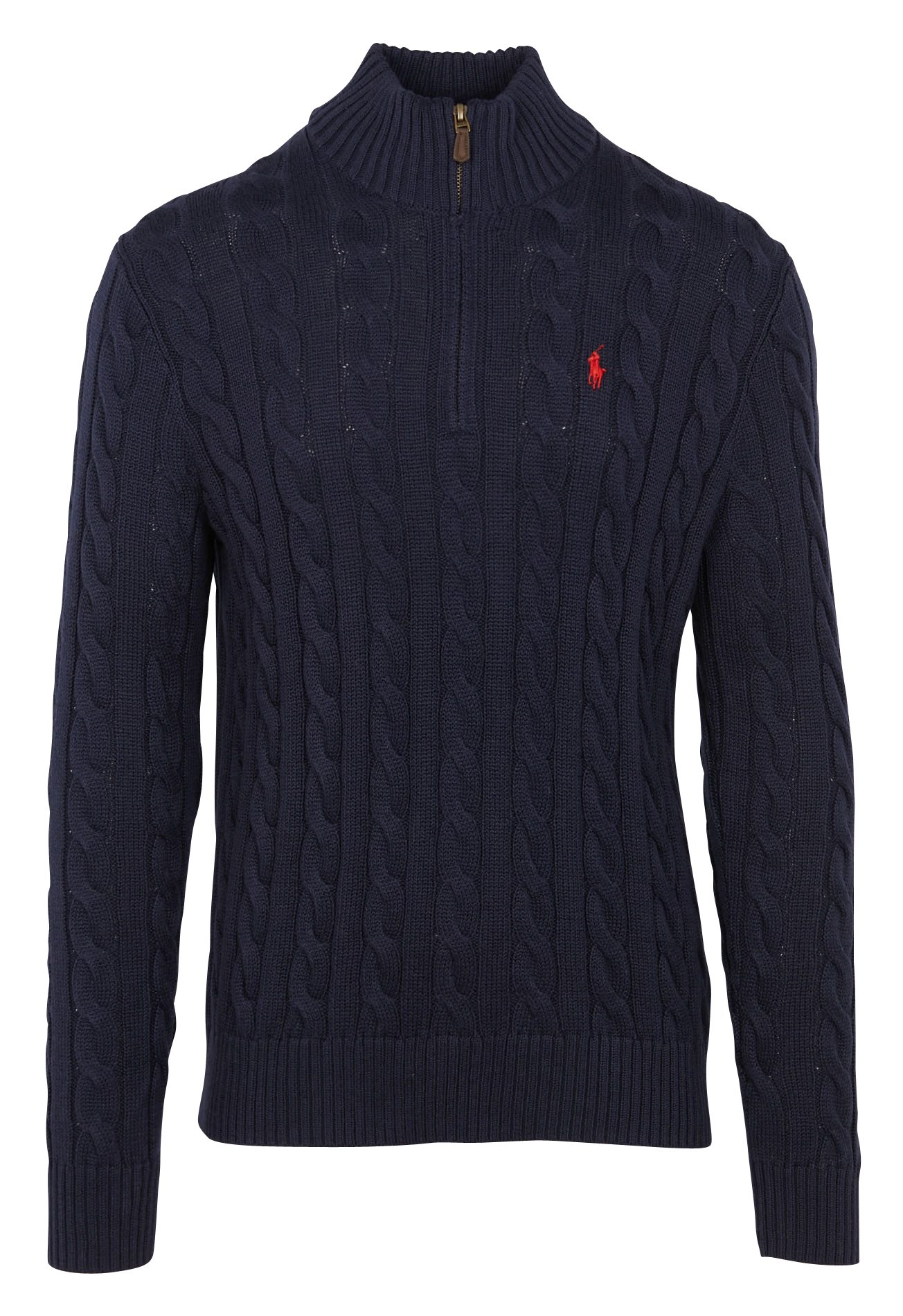 Zopfstrickpullover aus Baumwolle Blau