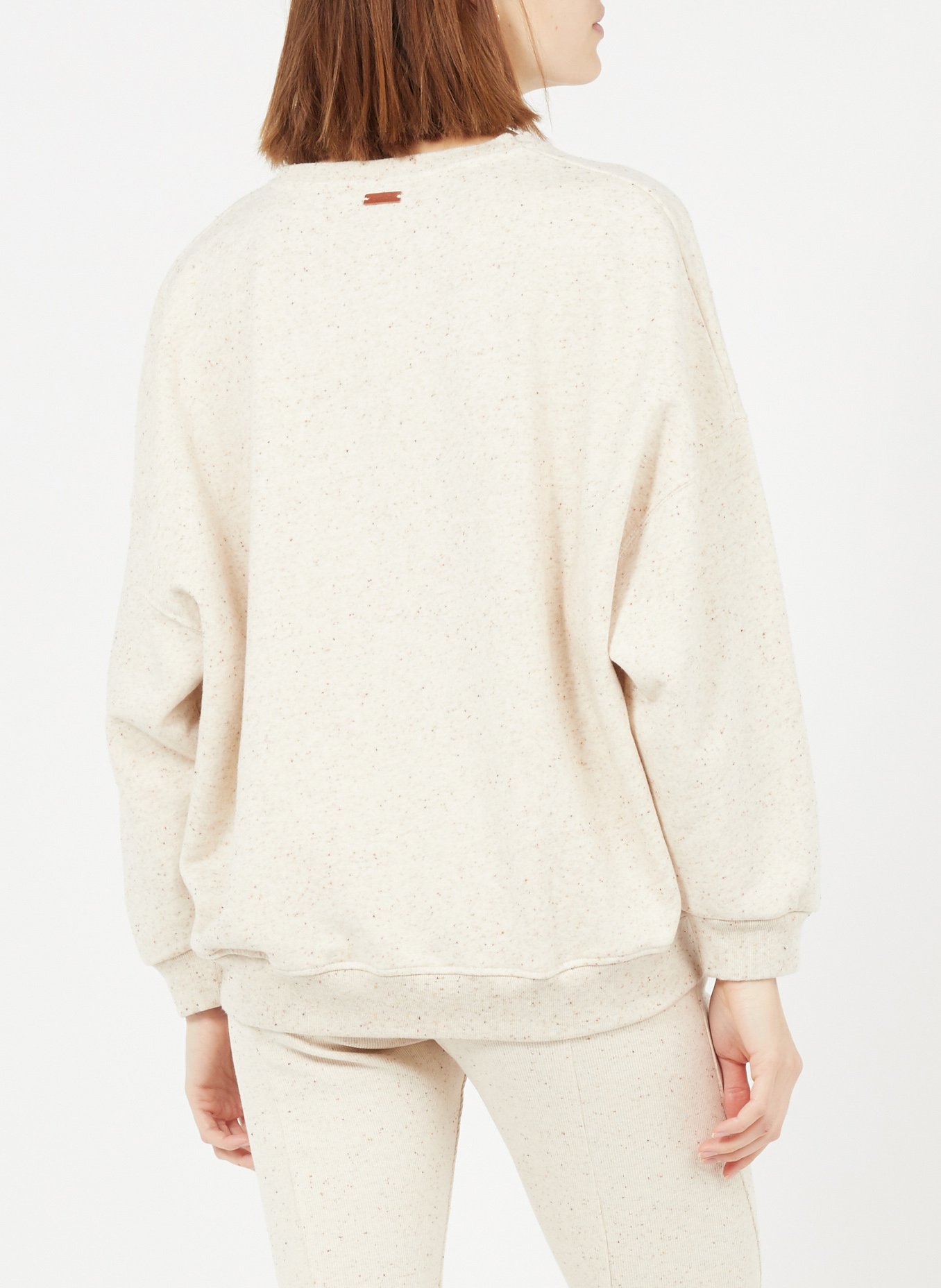 Sweat col rond oversize en coton mélangé SESSUN Beige
