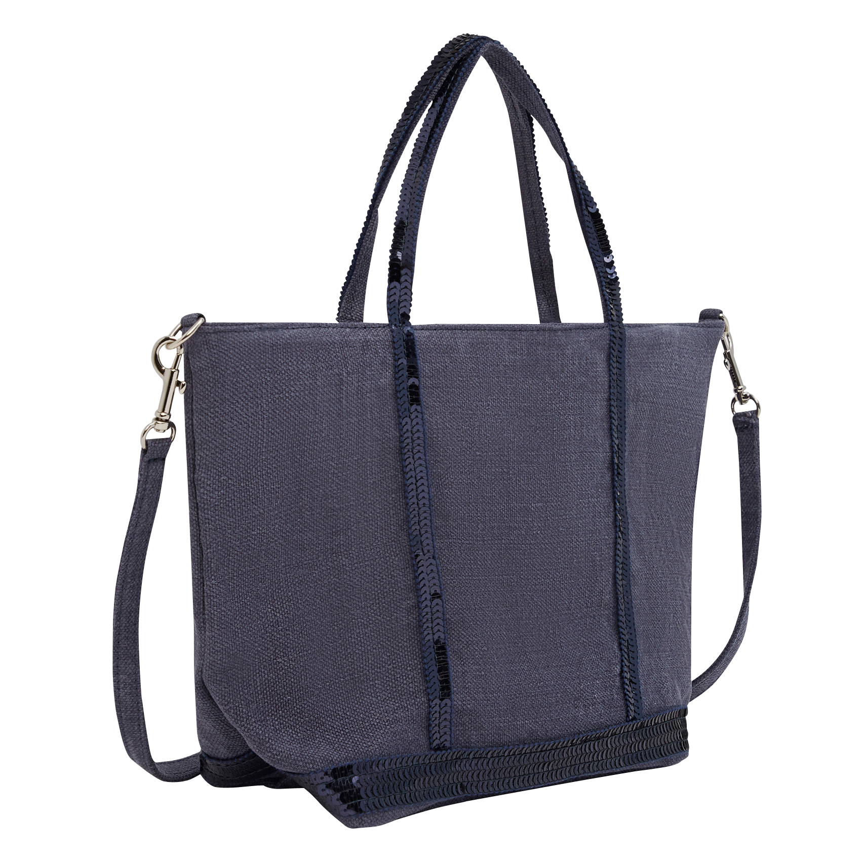 Sequined linen tote bag - Small size VANESSA BRUNO Blue