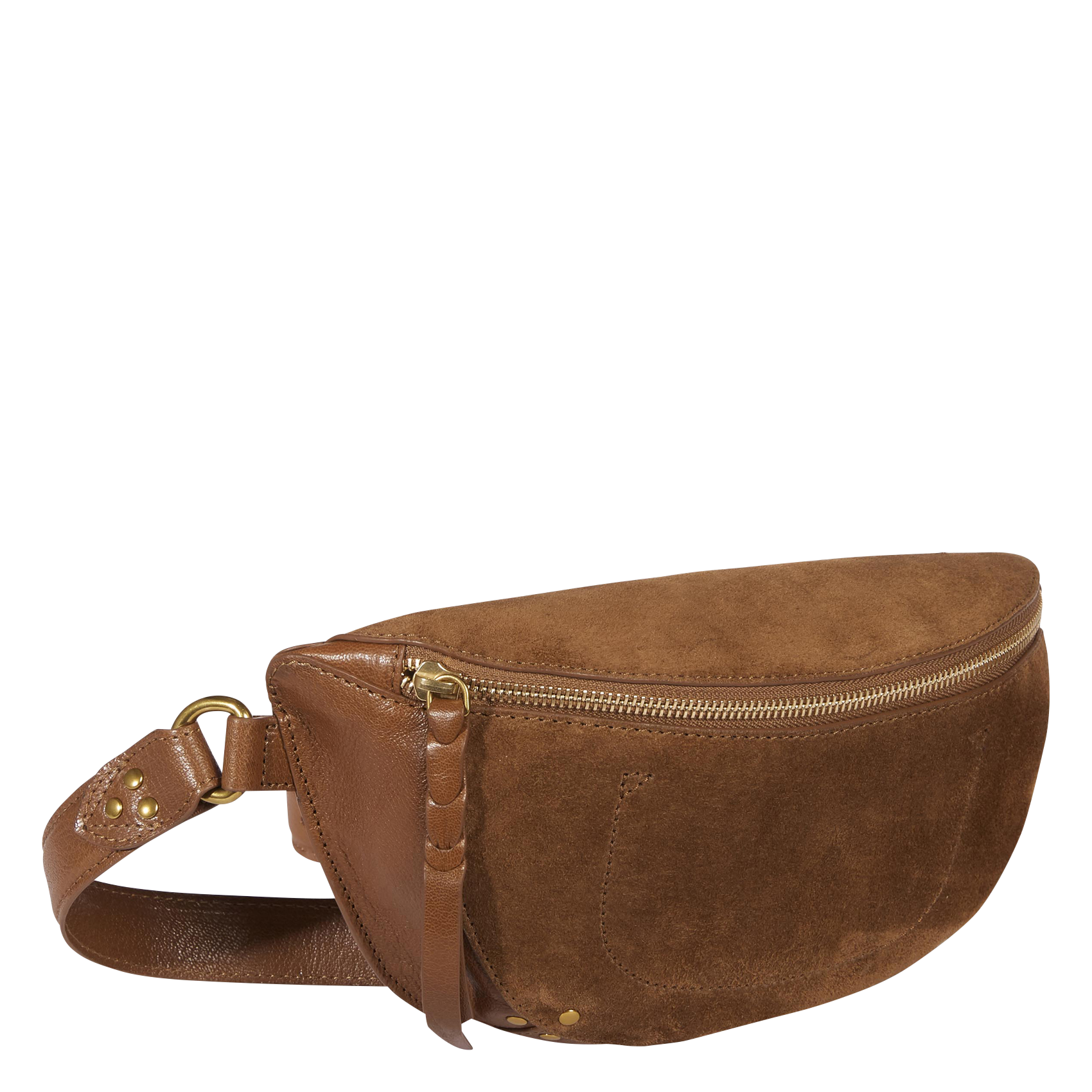 Metallic leather waist bag JEROME DREYFUSS Brown