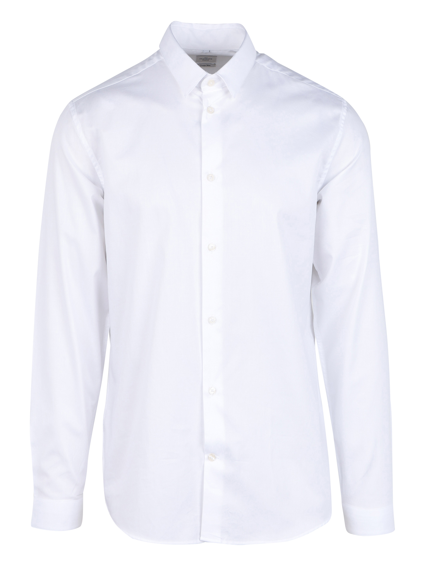 Slim-fit cotton shirt with classic collar AU PRINTEMPS PARIS White