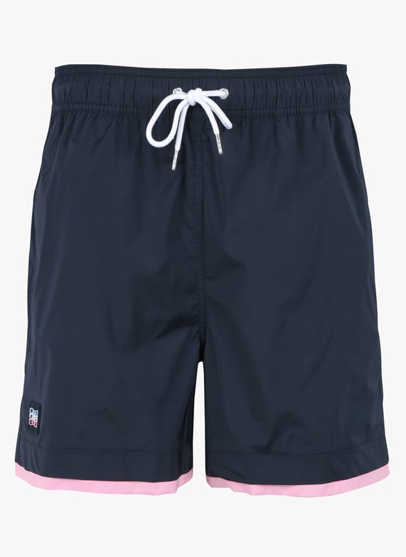 Short de bain droit a effet de superposition Bleu