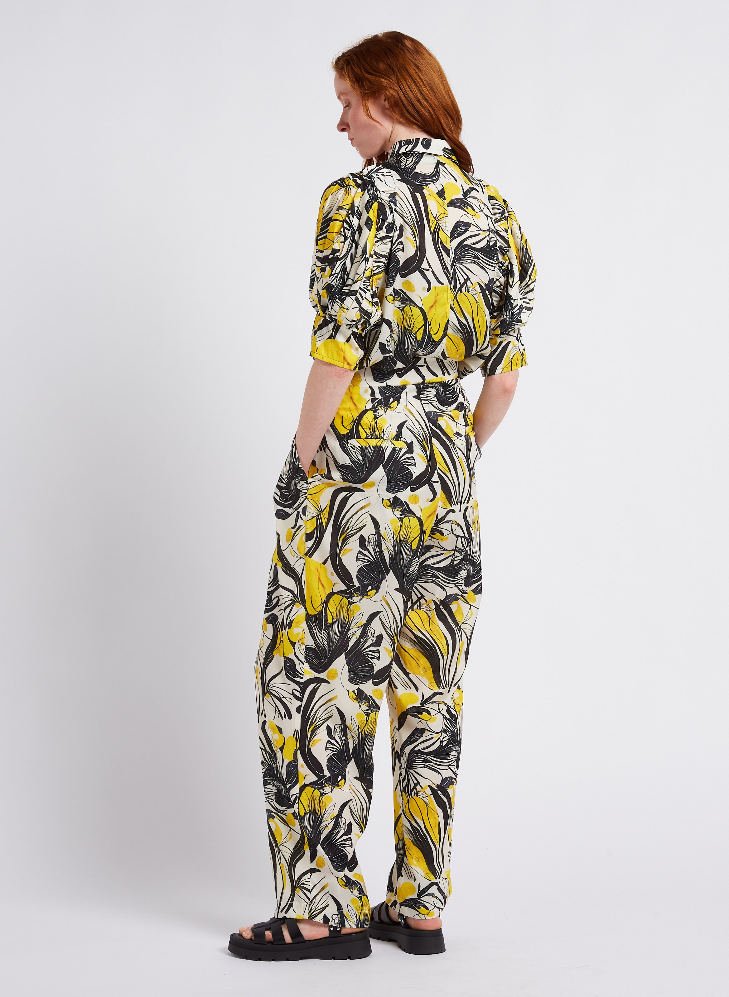 Wide satin printed pants HEIMSTONE Multicolored