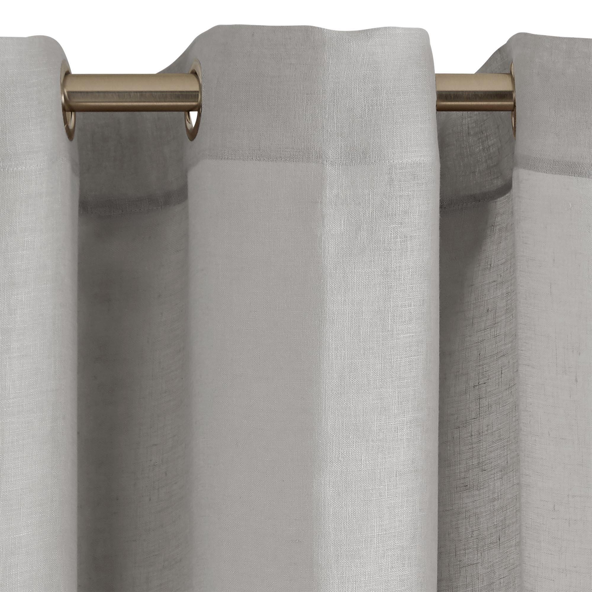 SHADOW - Linen net curtain with eyelets MADURA Grey