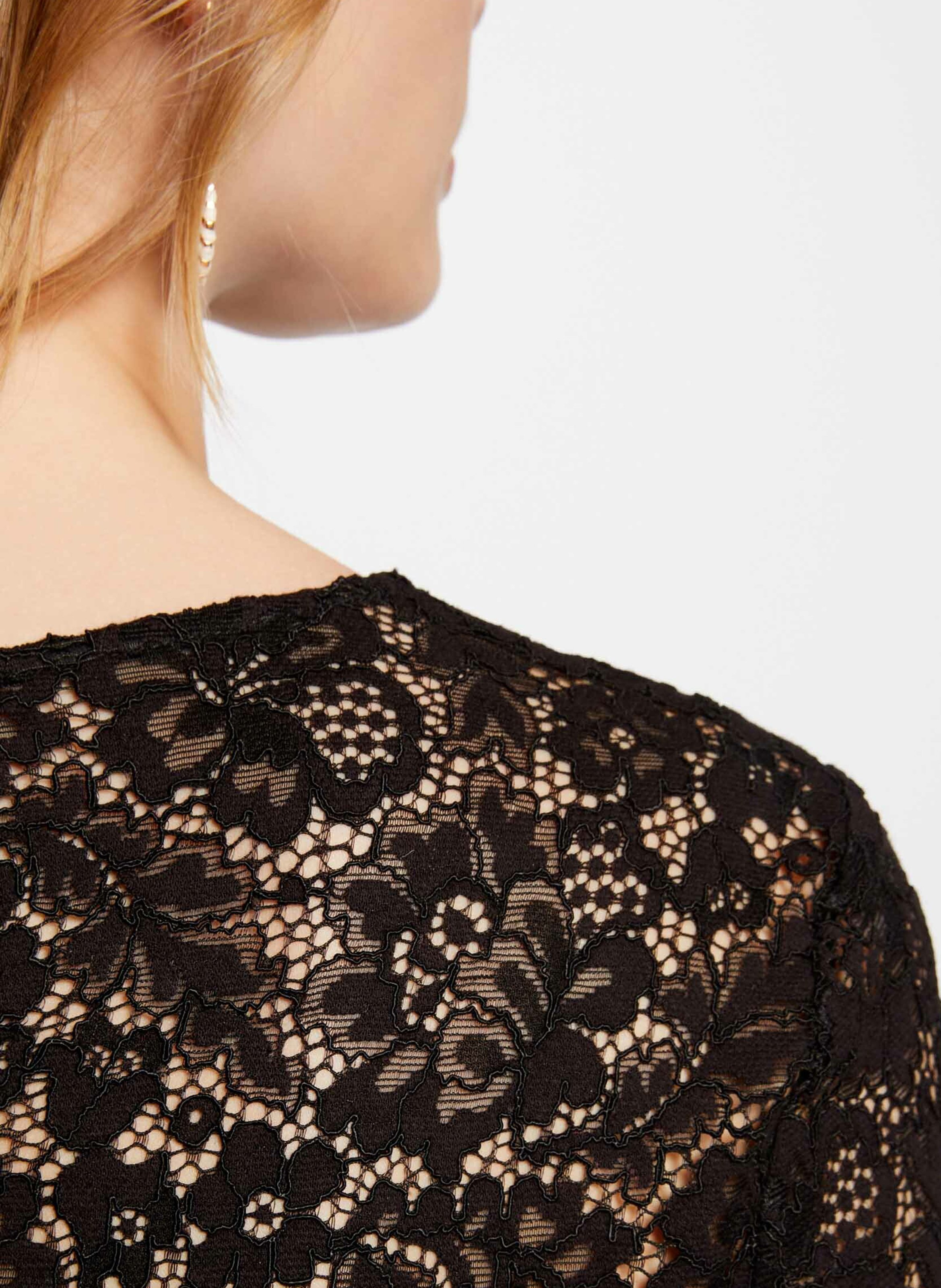 Robe courte en dentelle  MORGAN Noir