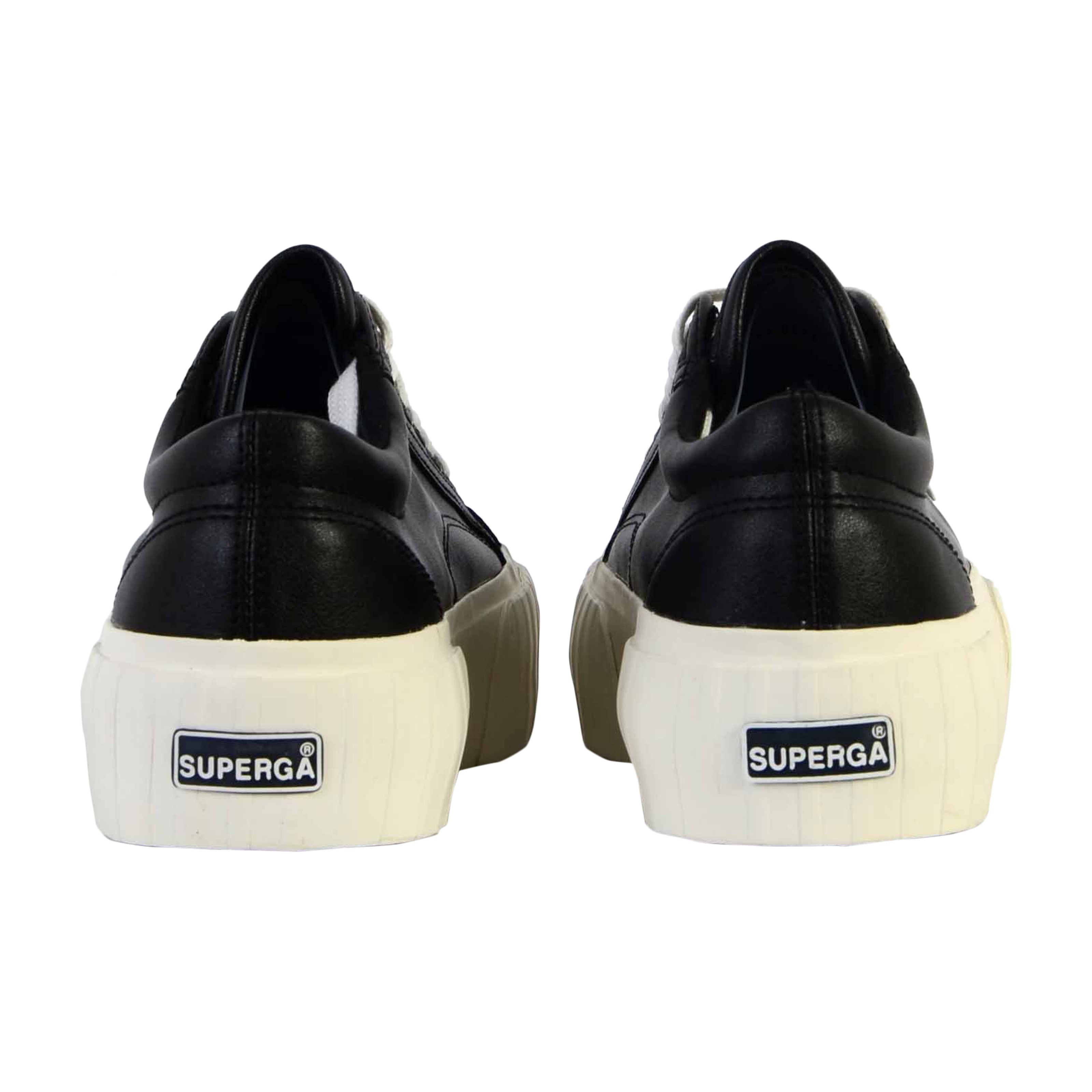 Superga Stripe Webbing Lace-Up Sneakers SUPERGA Black