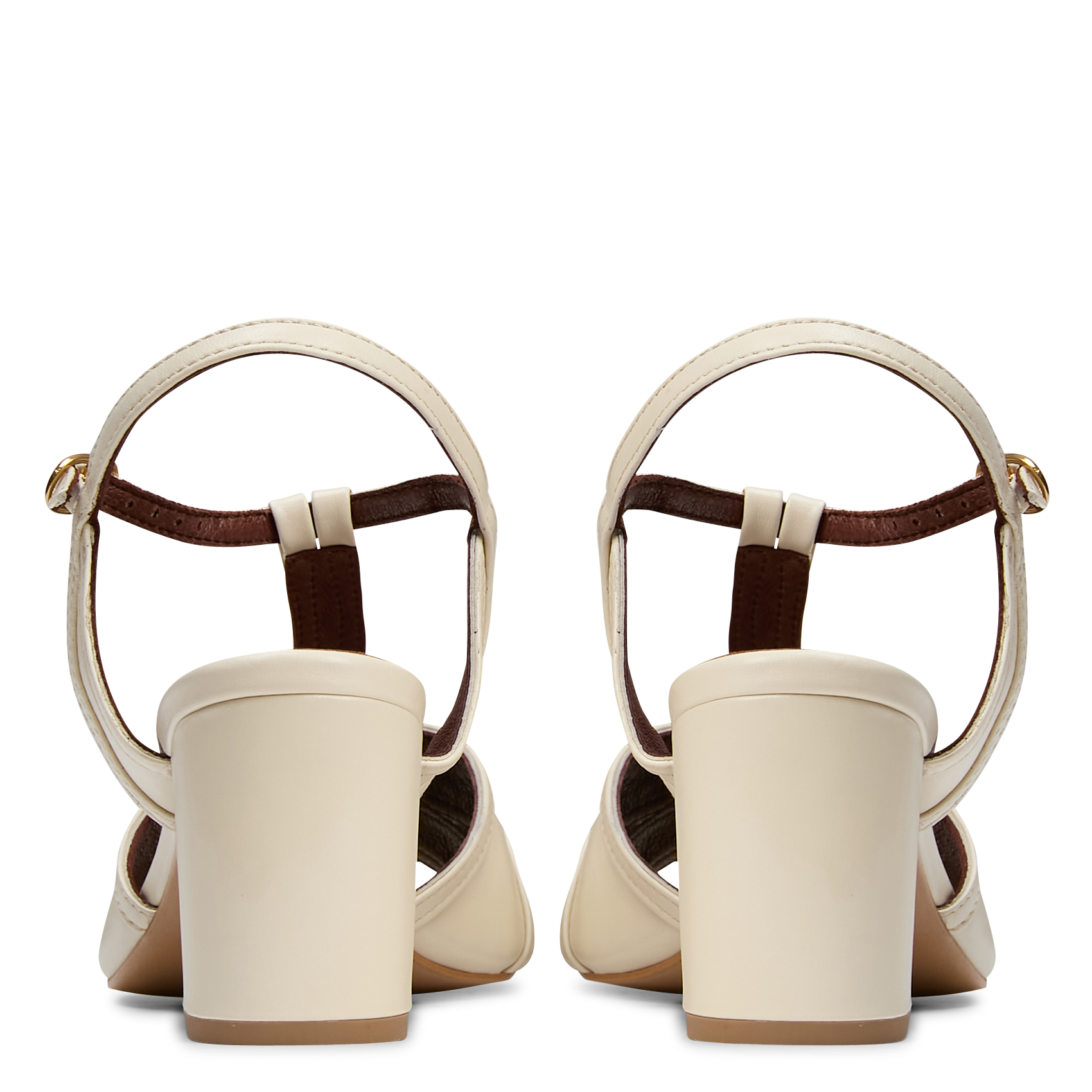 Sandales à talon en cuir ANONYMOUS COPENHAGEN Beige