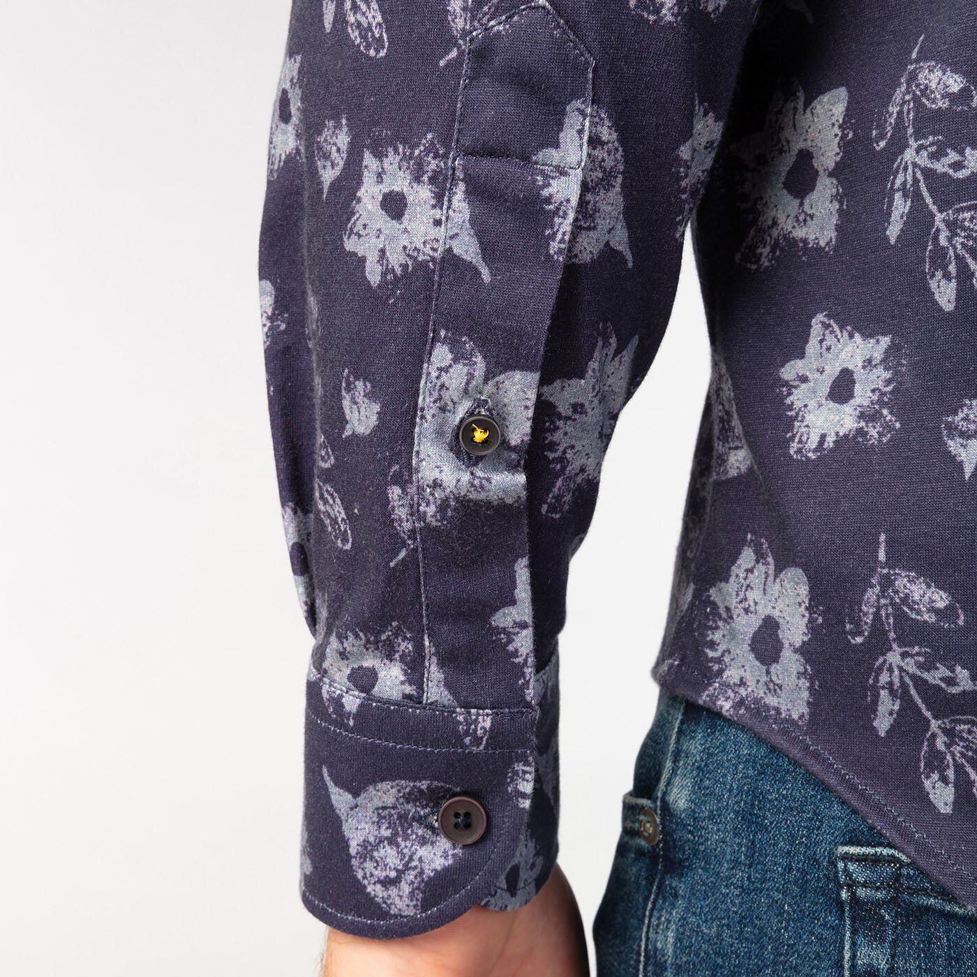 Long-sleeved shirt with fancy patterns SERGE BLANCO Blue