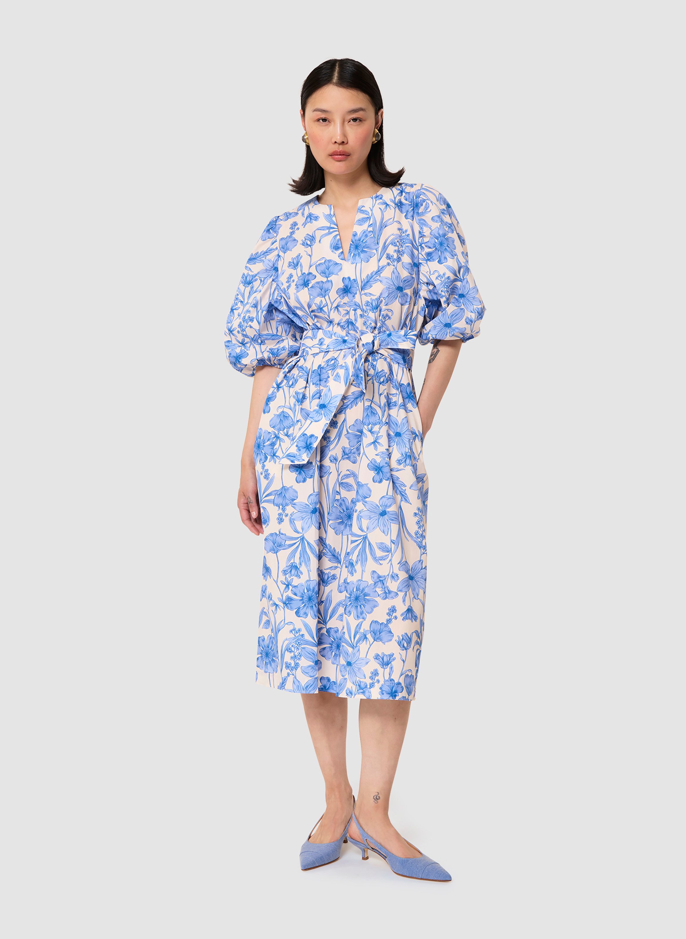 Robe midi col v Rochella Champagne Tara jarmon Femme Place des