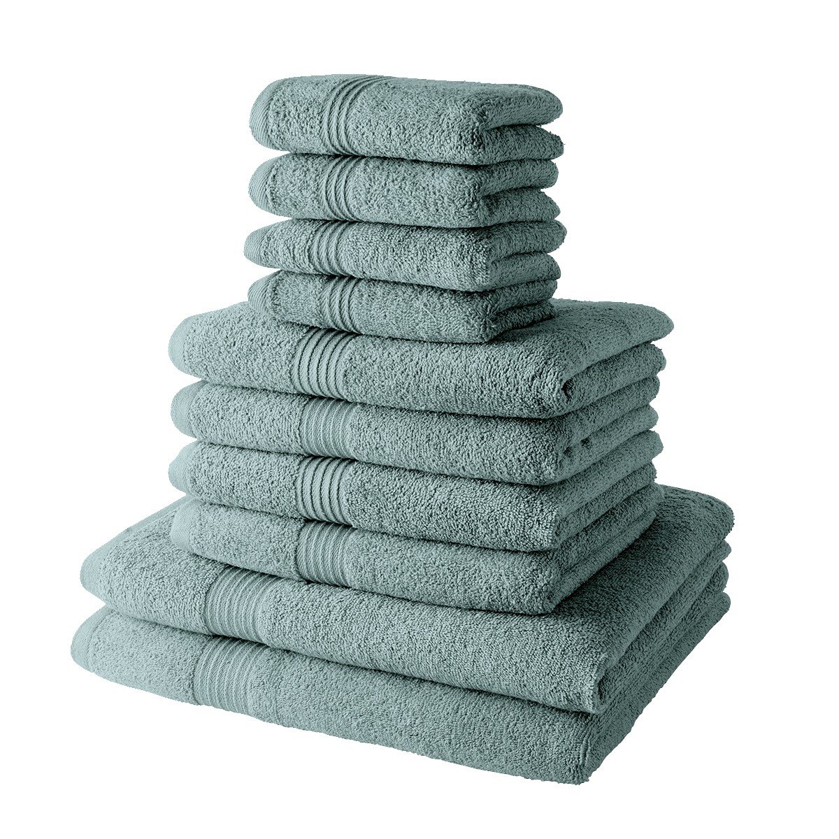 Set of cotton towels and bath sheets TODAY LINGE DE MAISON Green